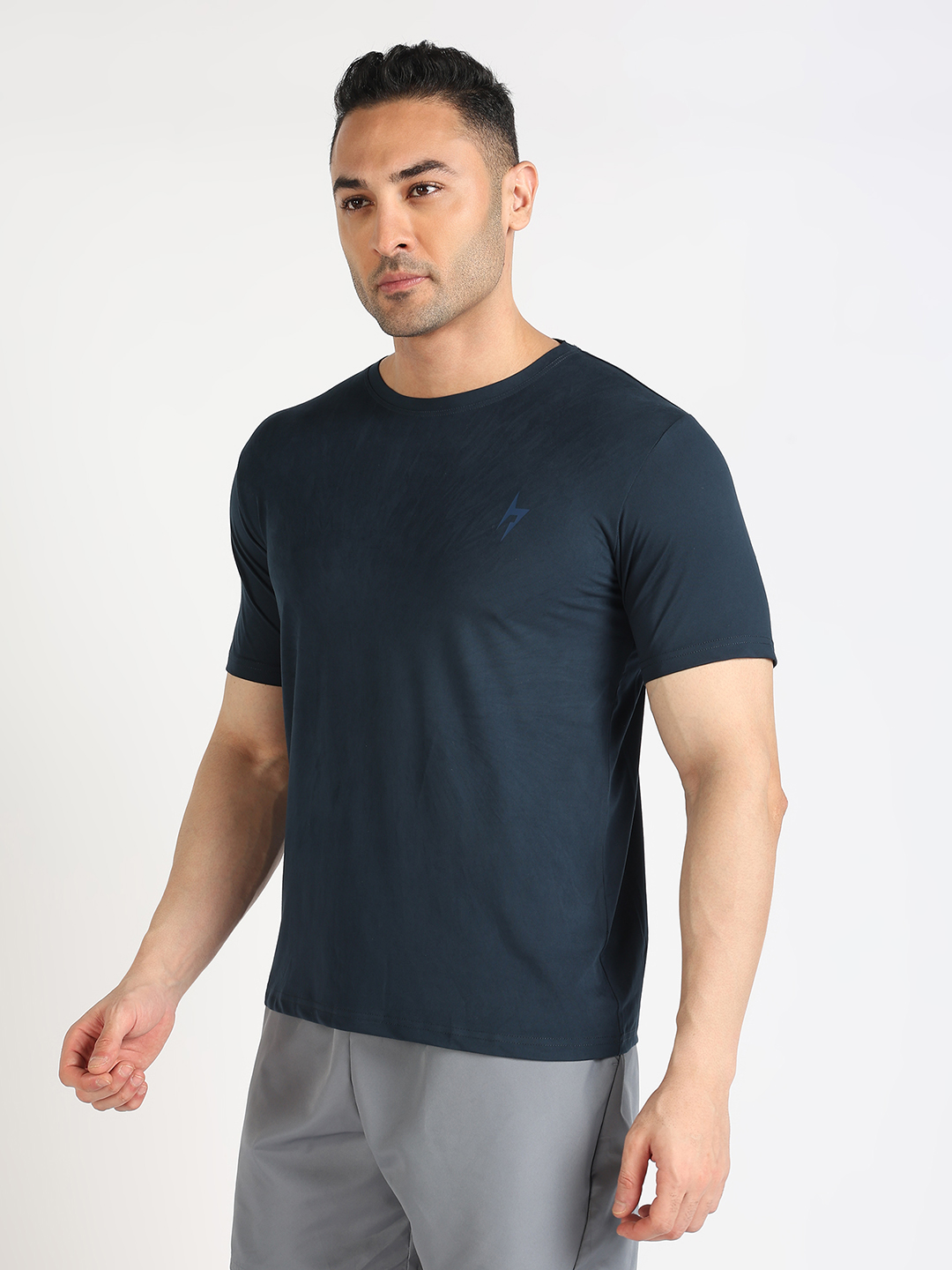 Buy Performance Round Neck T-Shirt in Navy Blue for Men From Fancode Shop.
