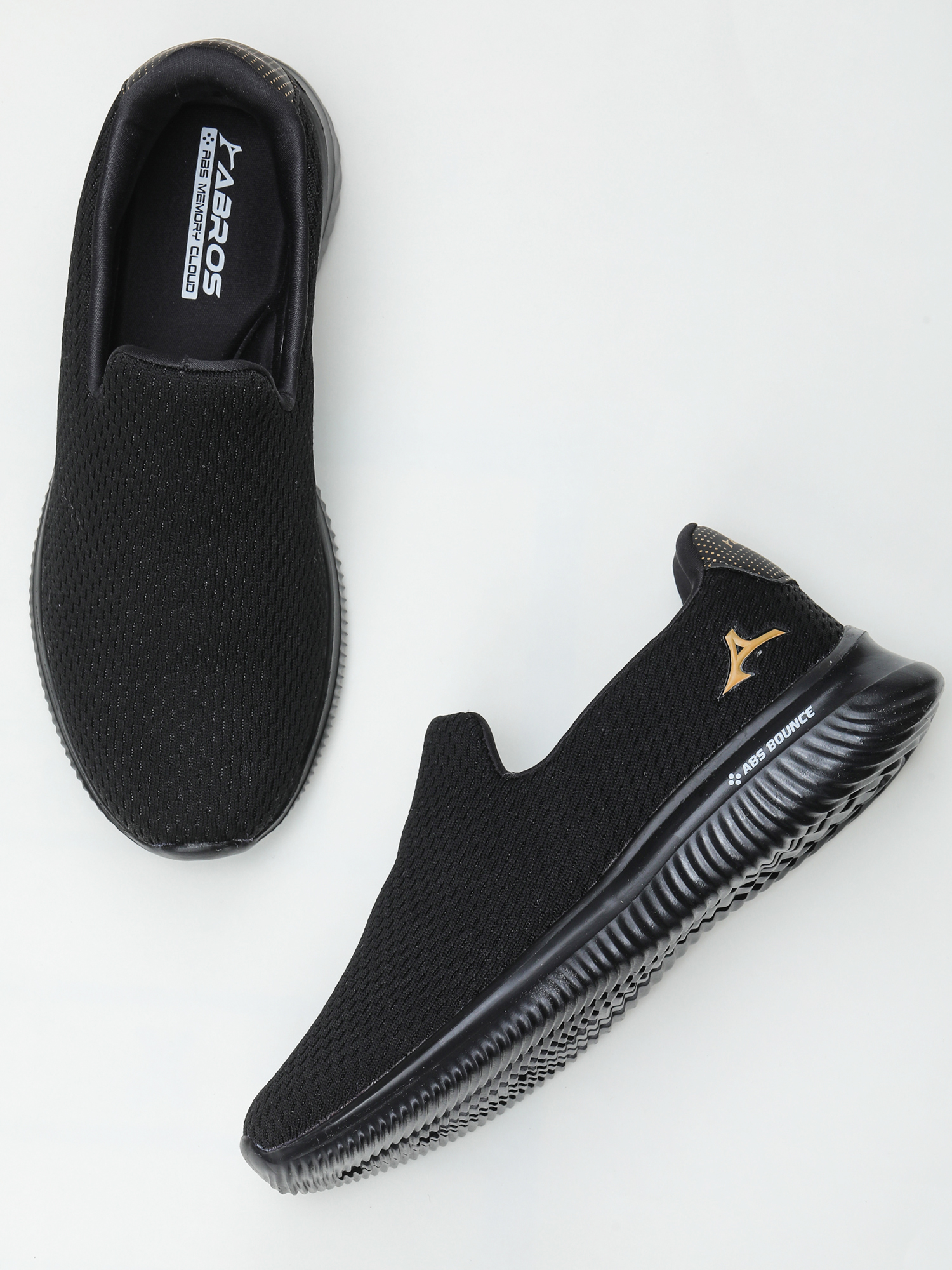 Abros Men Black and Brown Flyer-N Slip-On Running Shoes (4)