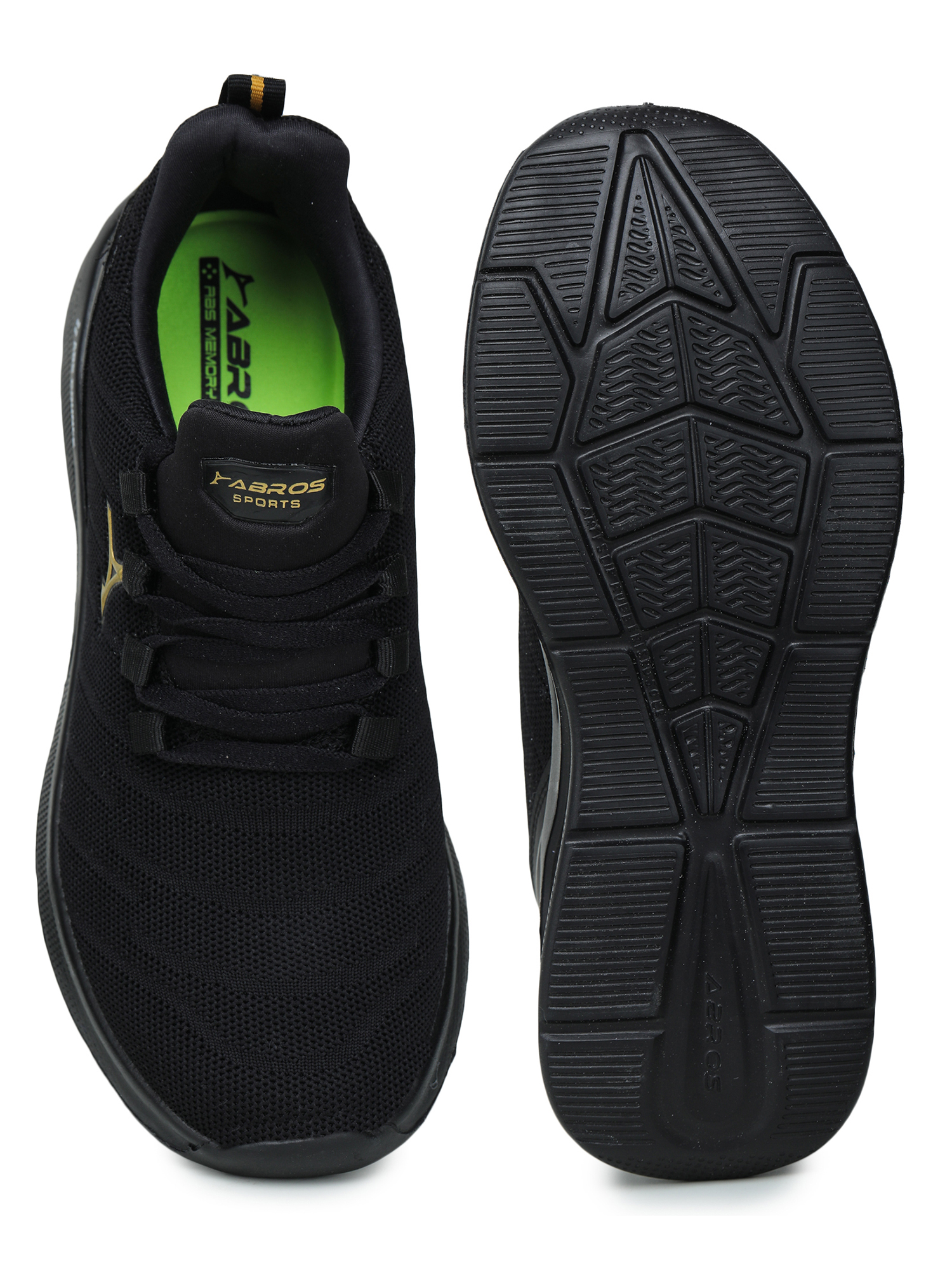 Abros Men Black and Gold Oakland-N Running Sports Shoes (5)