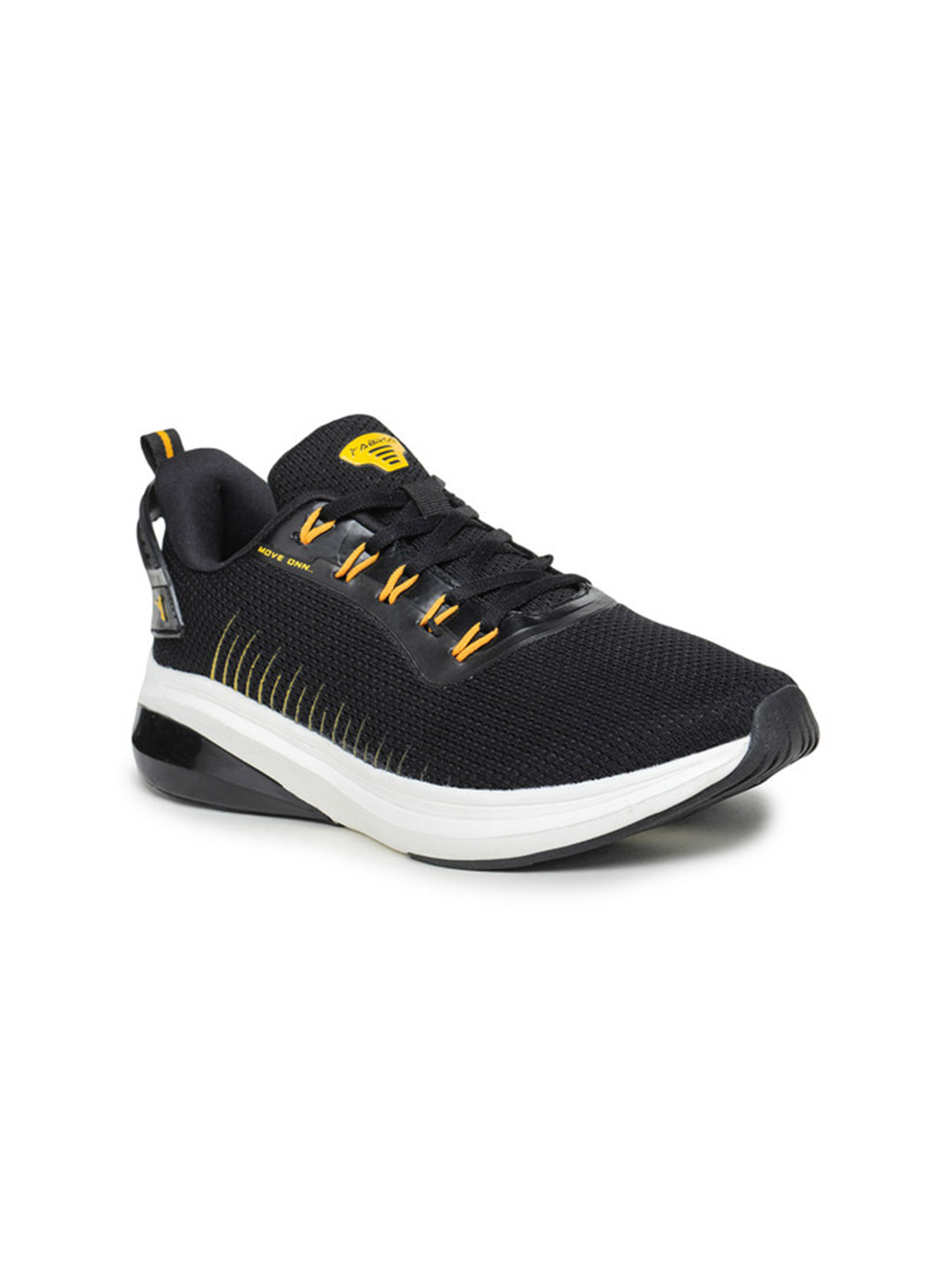 Abros Men Black & Mustard Greece-O Running Shoes (1)