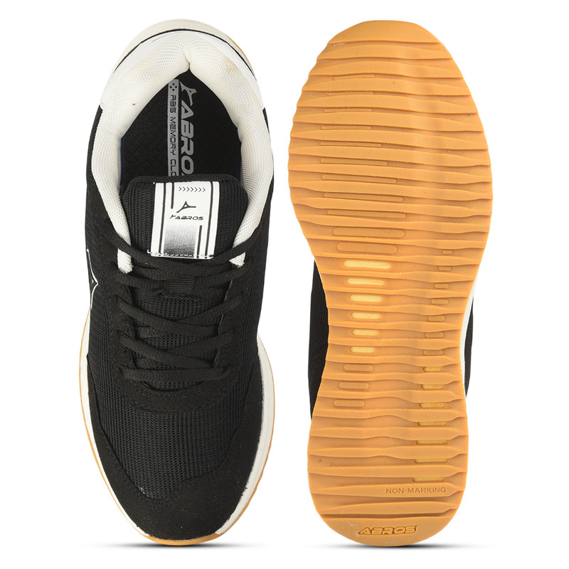 Abros Men Black & Off White CYCLONE Sports Shoes (4)