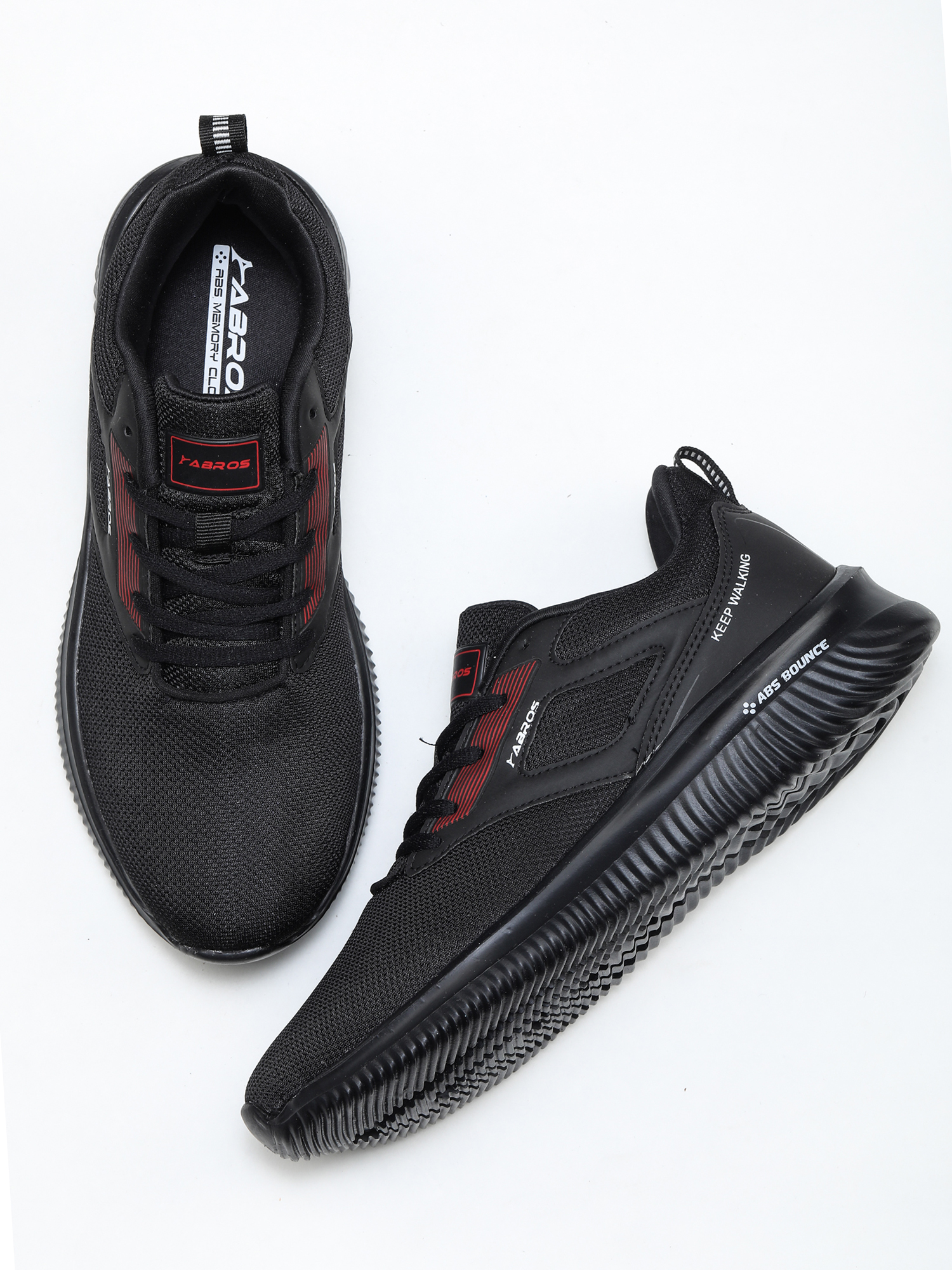 Abros Men Black & Red Glide-N Running Sports Shoes (2)