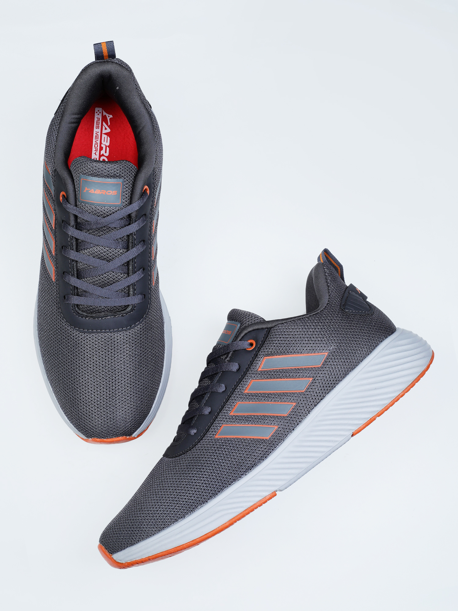 Abros Men Dark Grey & Orange Prime Pro Running Sports Shoes (2)