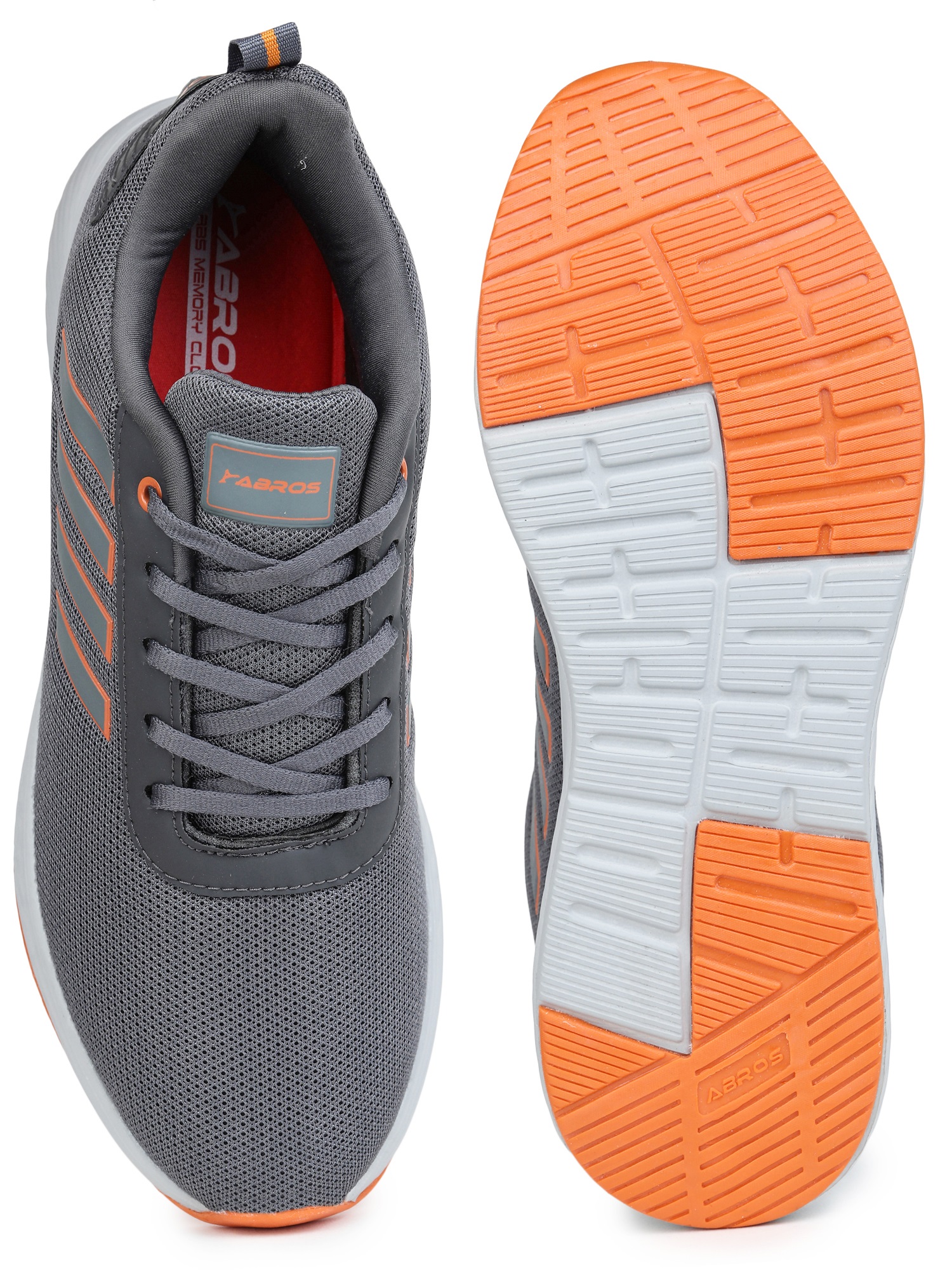 Abros Men Dark Grey & Orange Prime Pro Running Sports Shoes (6)