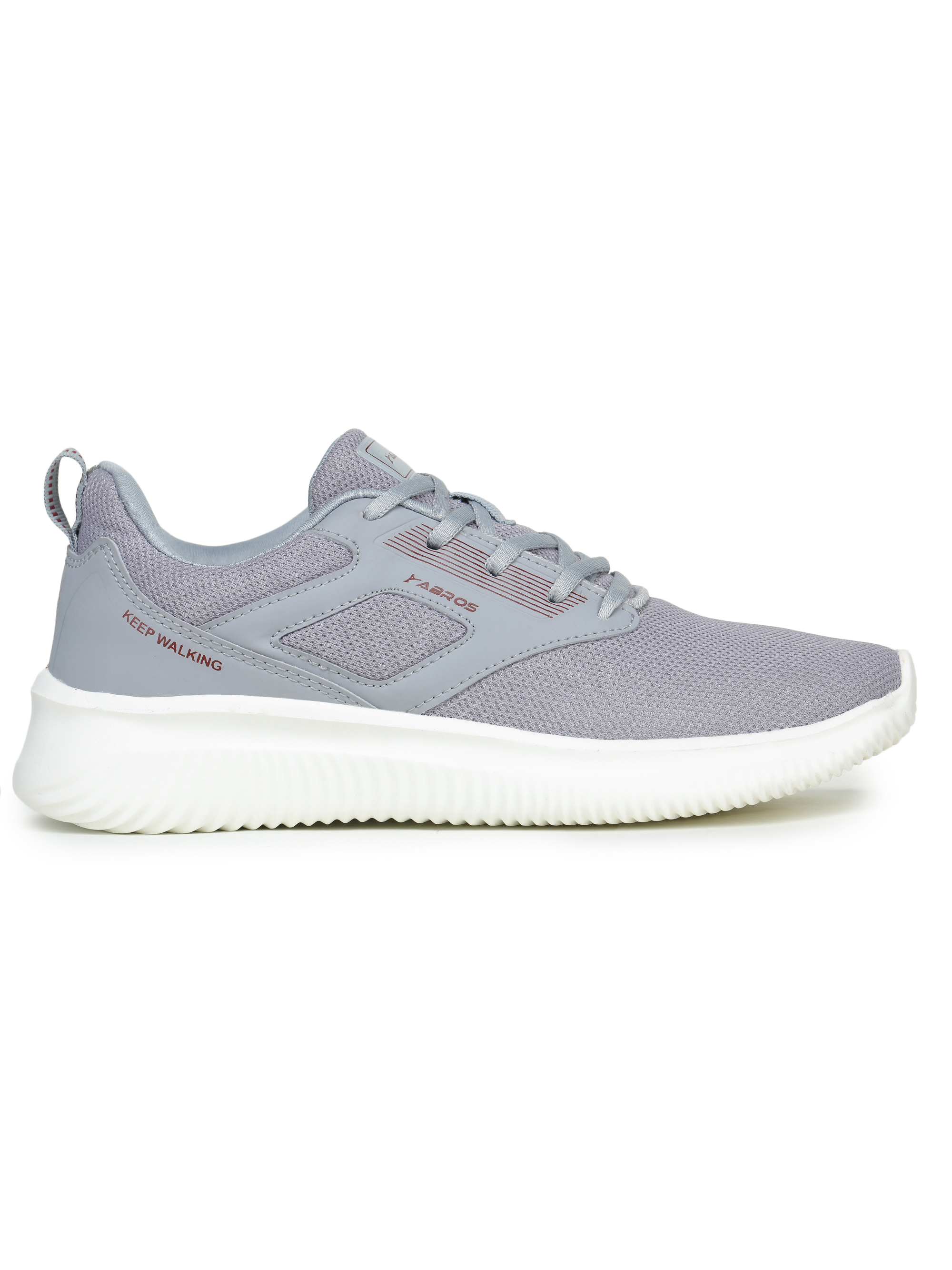 Abros Men Grey and Maroon Glide-N Running Sports Shoes (1)