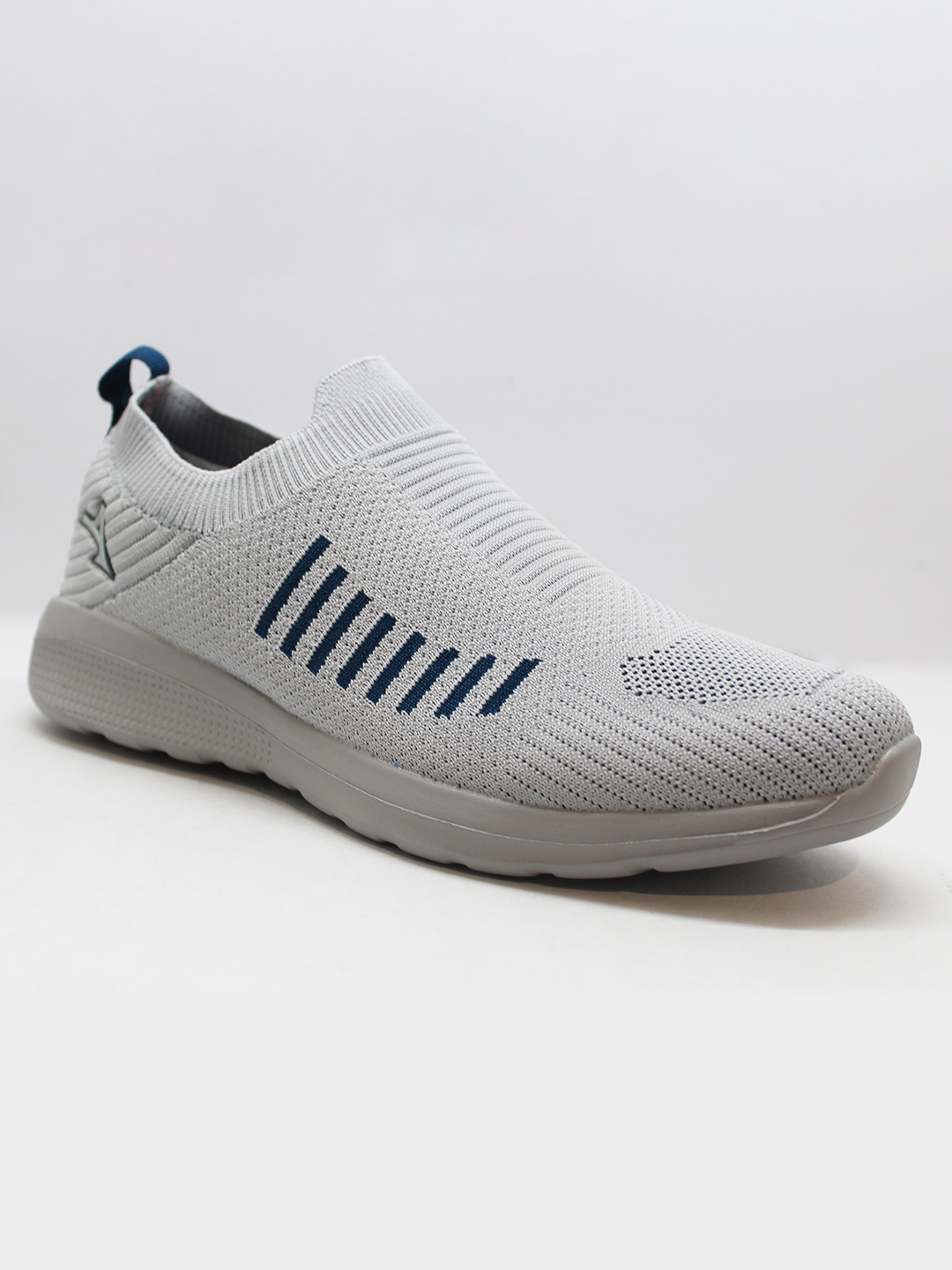 Abros Men Light Grey & Teal Faux Running Sports Shoes (2)