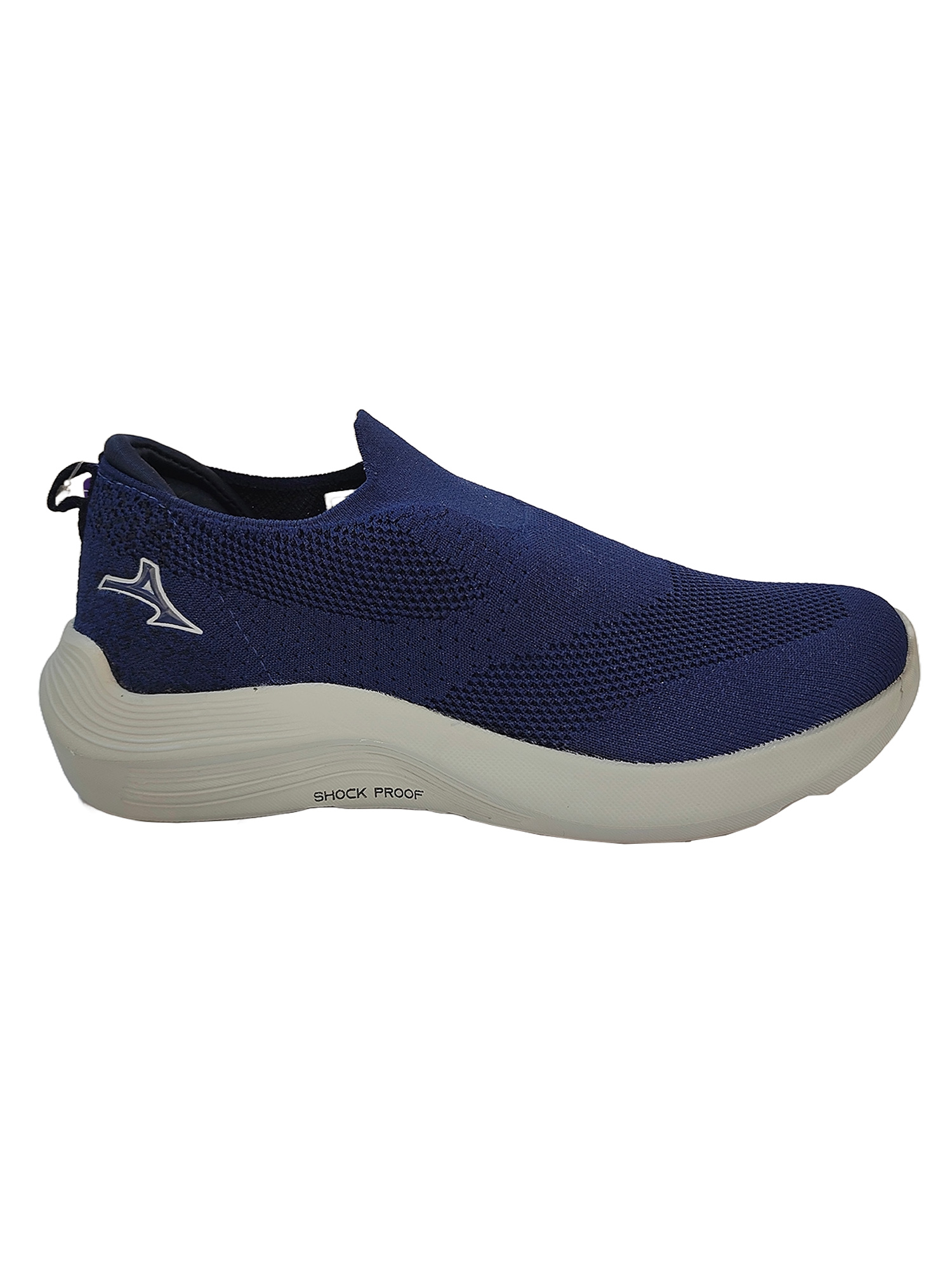 Men Navy Blue and Grey Classic Slip-On Running Shoes