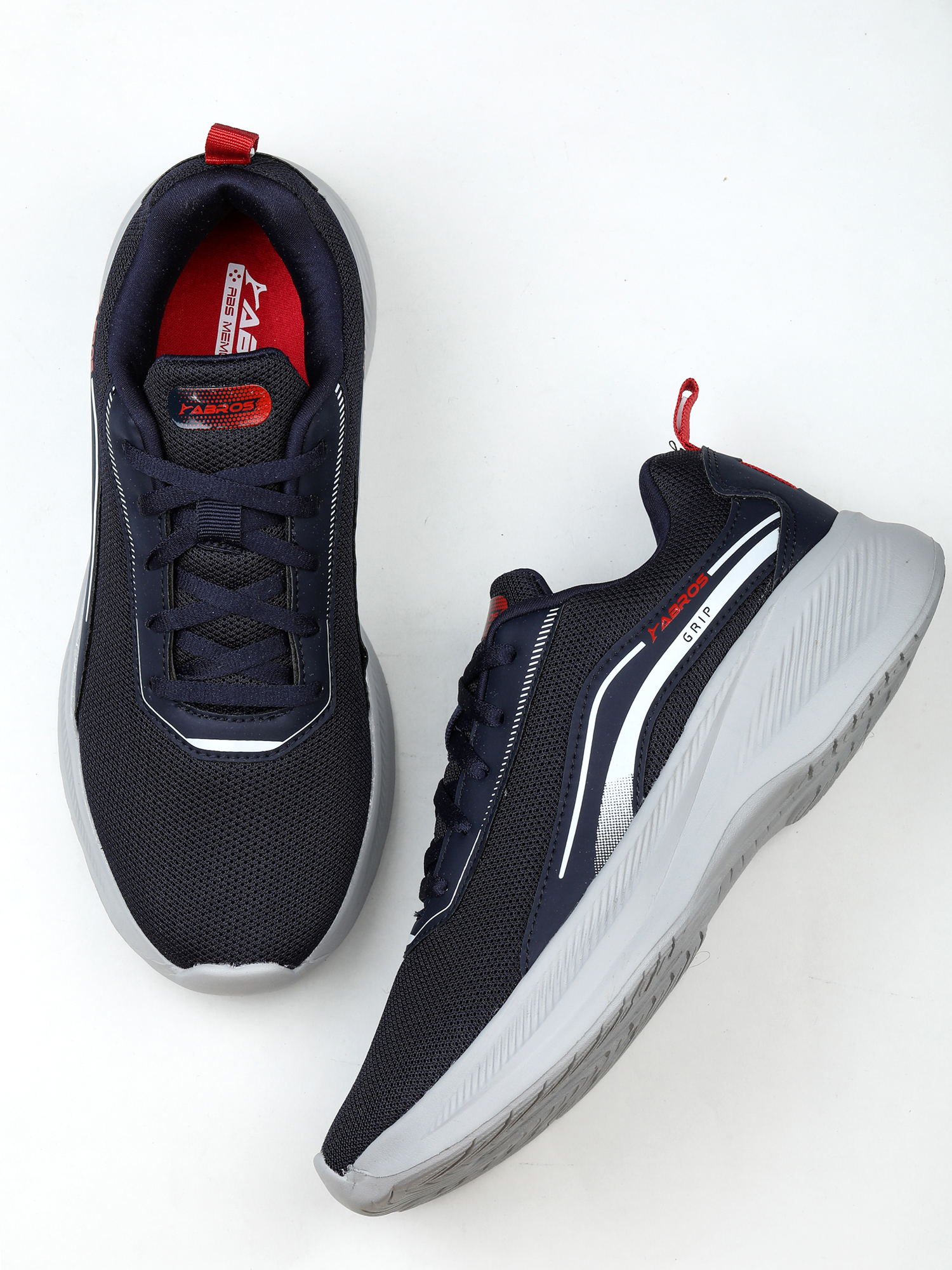 Abros Men Navy Blue and Red Eeco Running Sports Shoes (5)