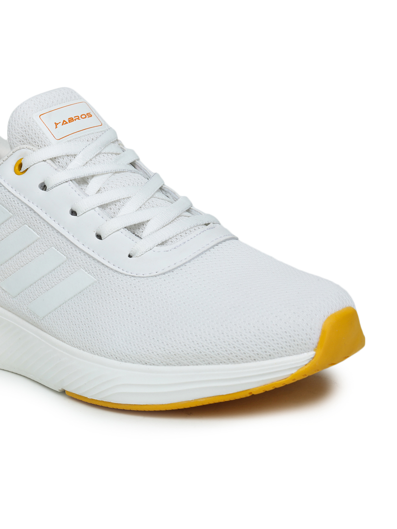 Abros Men White and Mustard Prime Pro Running Sports Shoes (6)
