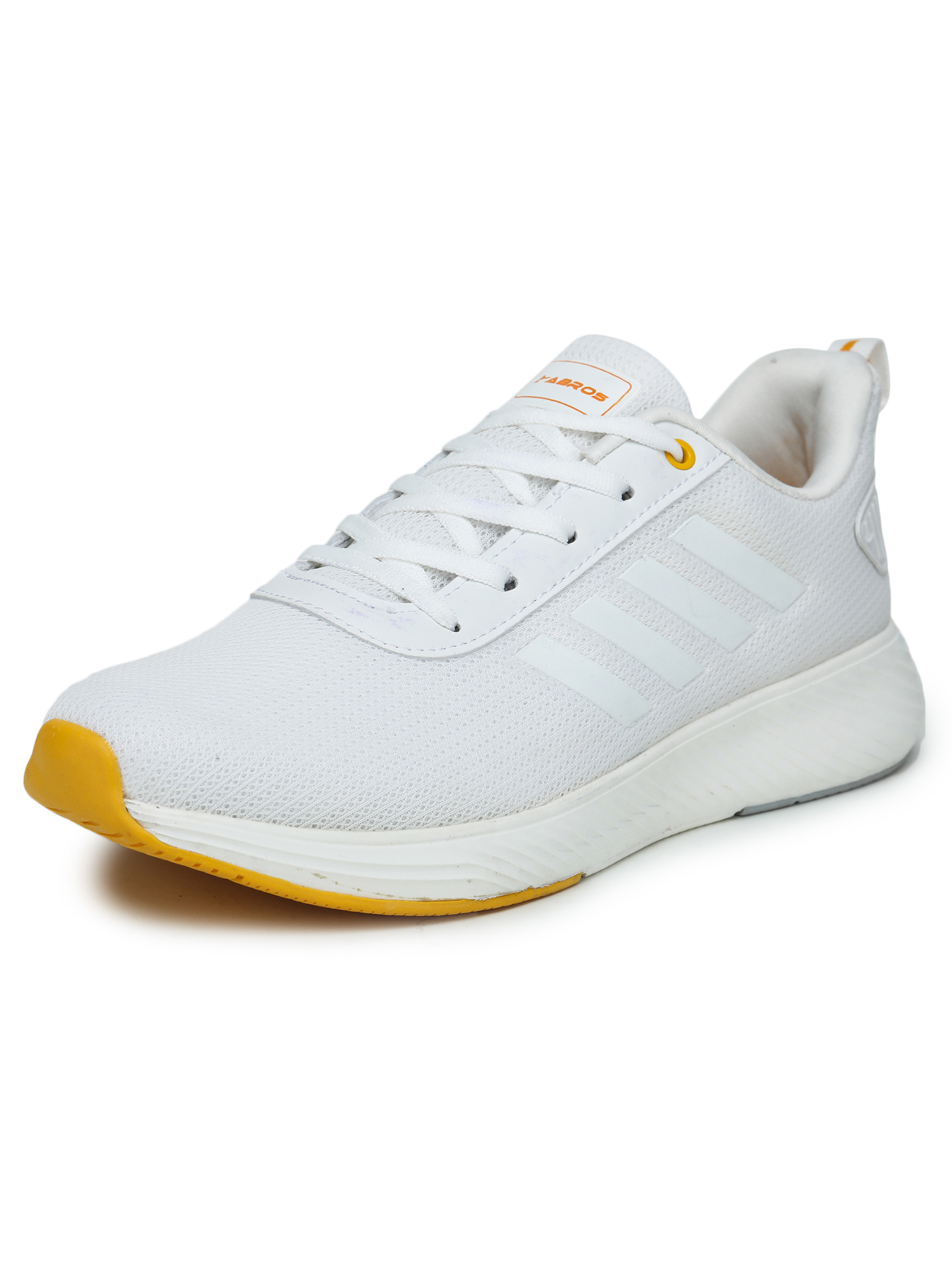 Abros Men White and Mustard Prime Pro Running Sports Shoes (3)