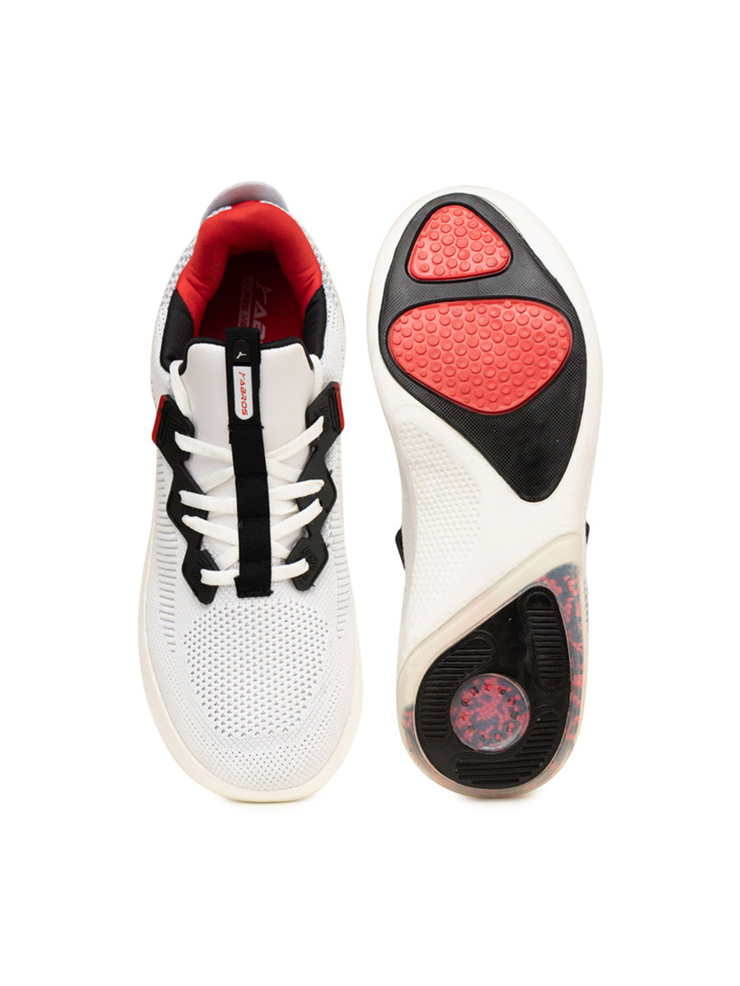 Abros Men White & Red Midland-O Running Shoes (1)