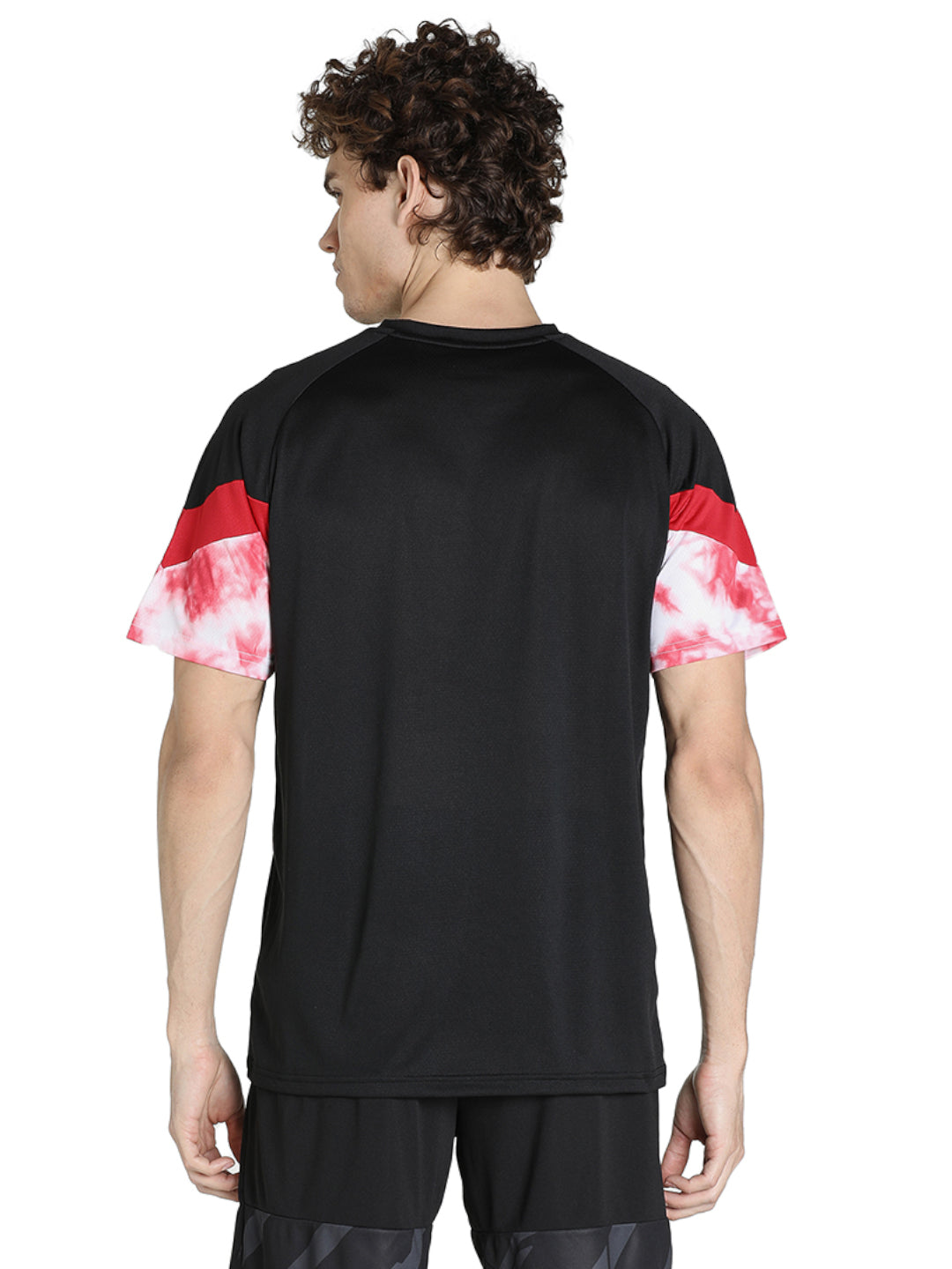 AC Milan Men Black and Red Colourblocked Half Sleeves Round Neck Polyester Iconic T-Shirt (3)