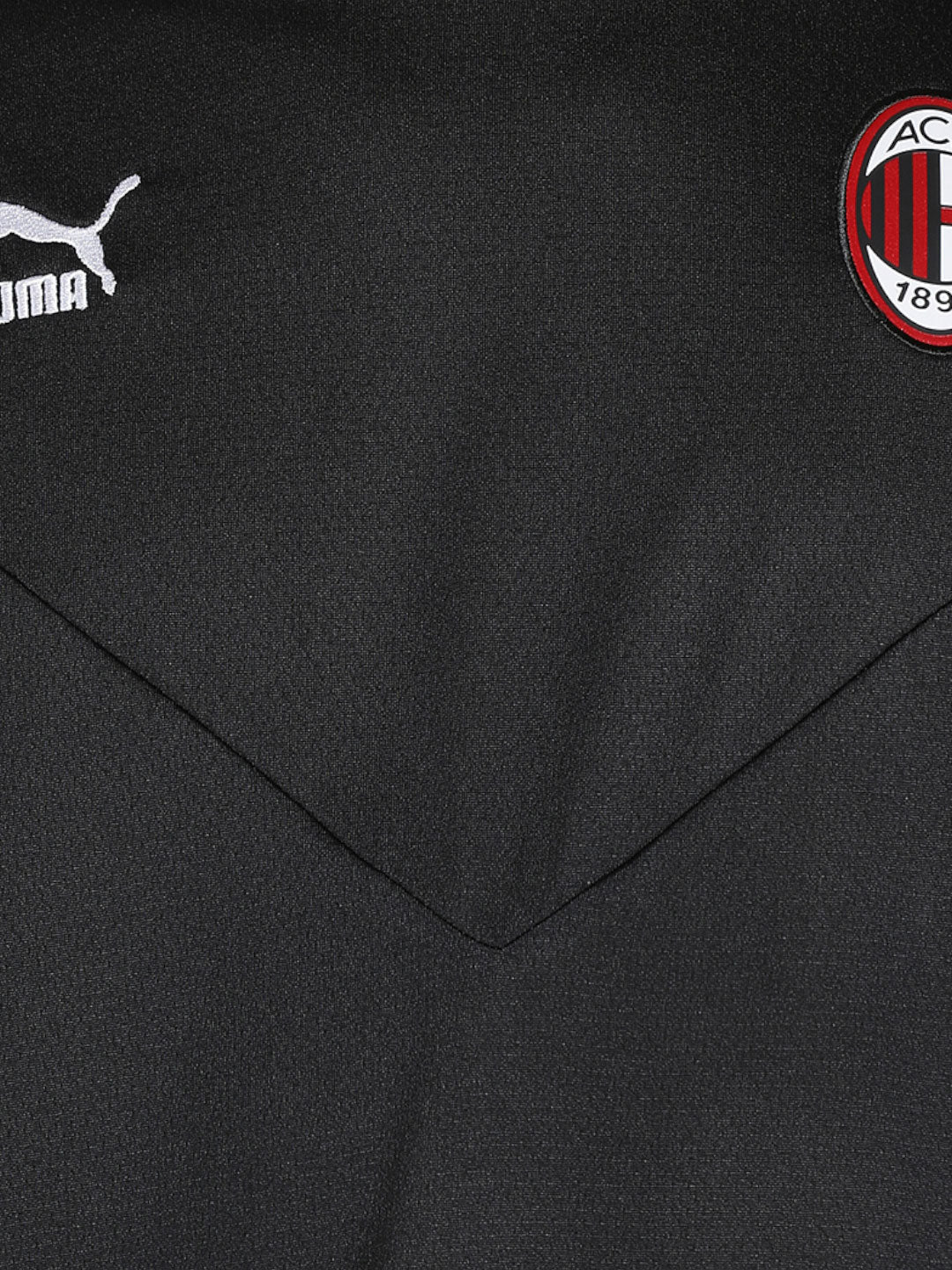 AC Milan Men Black and Red Colourblocked Half Sleeves Round Neck Polyester Iconic T-Shirt (6)