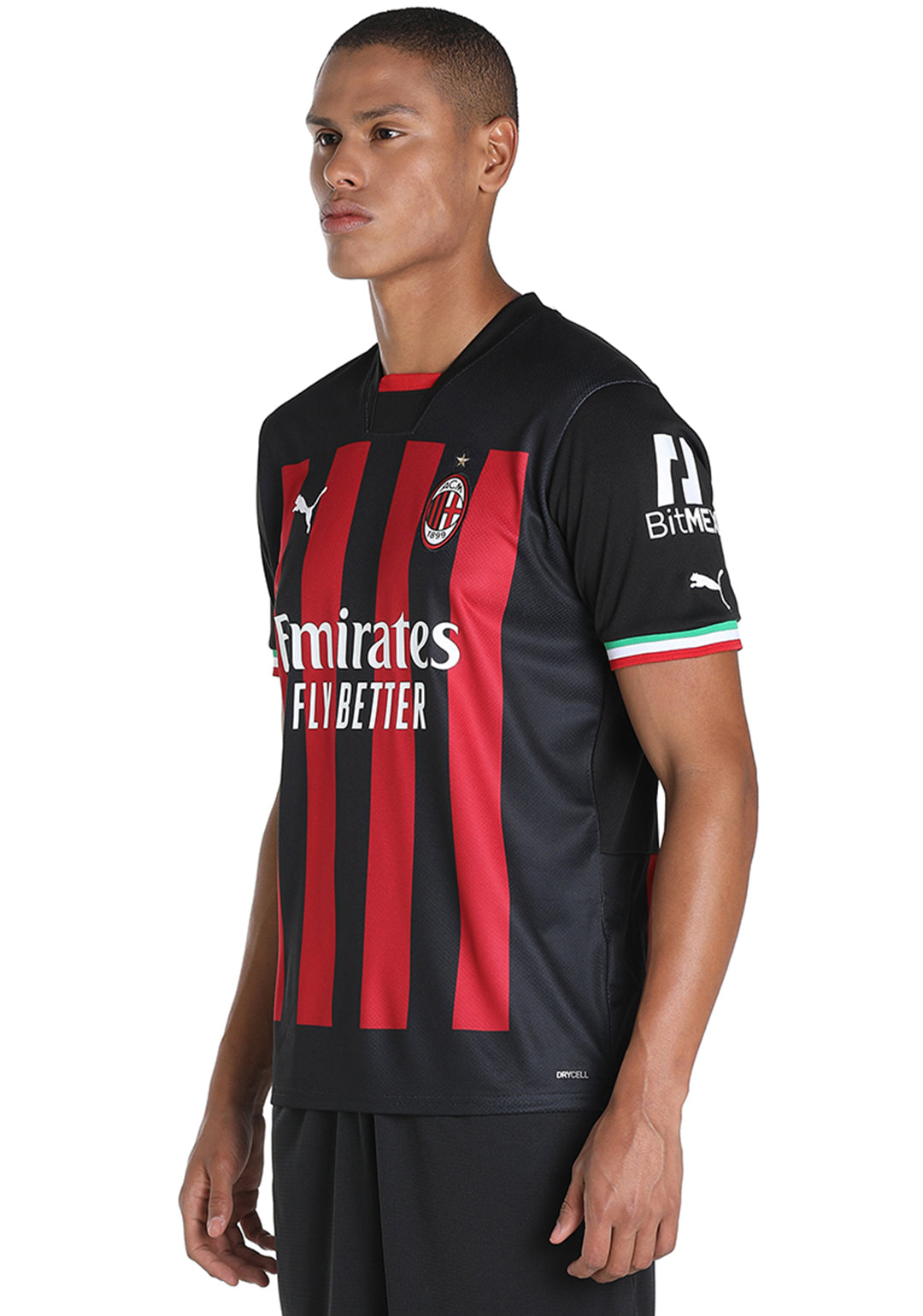 AC Milan Men Black and Red Printed Half Sleeves Round Neck Polyester Replica Jersey (2)