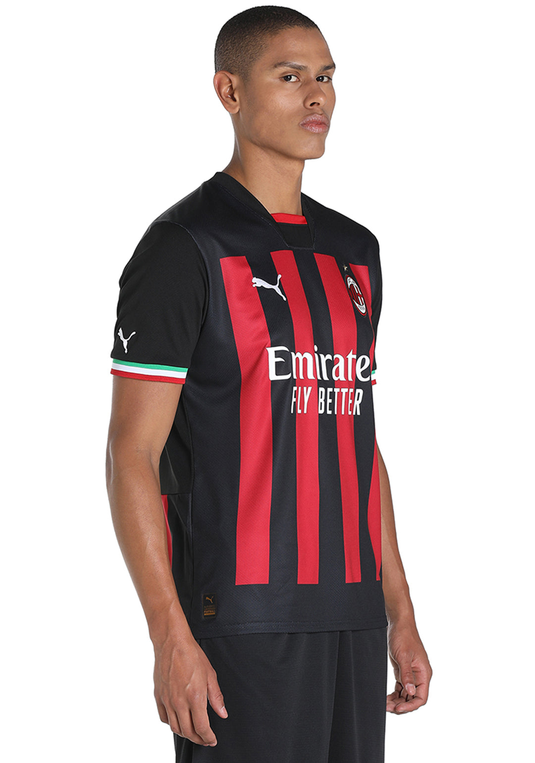 AC Milan Men Black and Red Printed Half Sleeves Round Neck Polyester Replica Jersey (4)