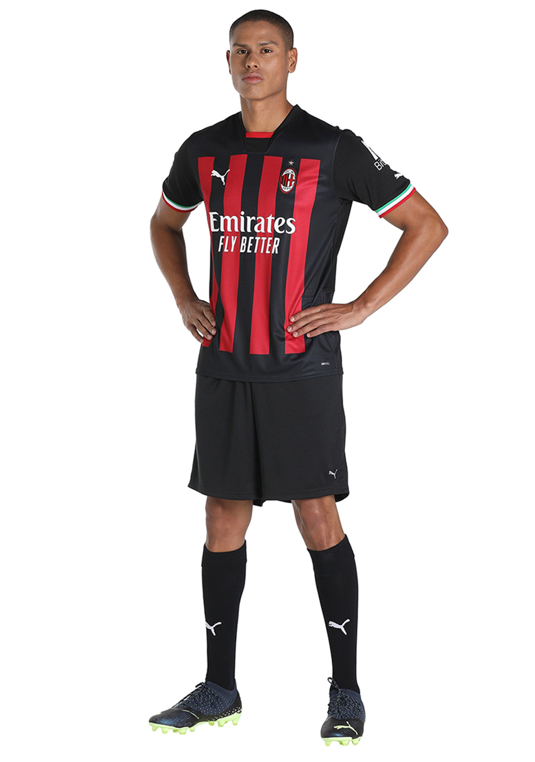 AC Milan Men Black and Red Printed Half Sleeves Round Neck Polyester Replica Jersey (5)