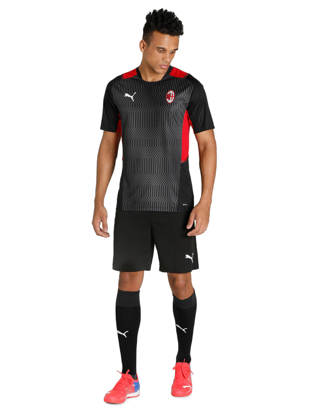 AC Milan Men Black and Red Printed Half Sleeves Round Neck Polyester Training Jersey (6)