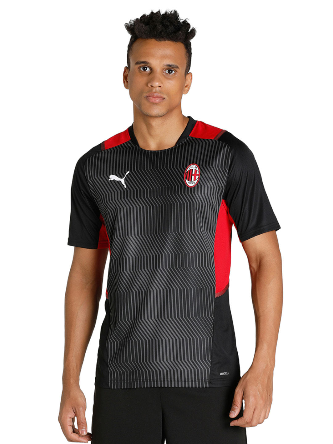 AC Milan Men Black and Red Printed Half Sleeves Round Neck Polyester Training Jersey (1)