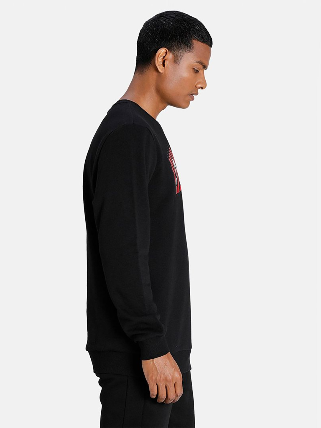 AC Milan Men Black and Red Typography Printed Full Sleeves Round Neck Cotton Sweatshirt (2)