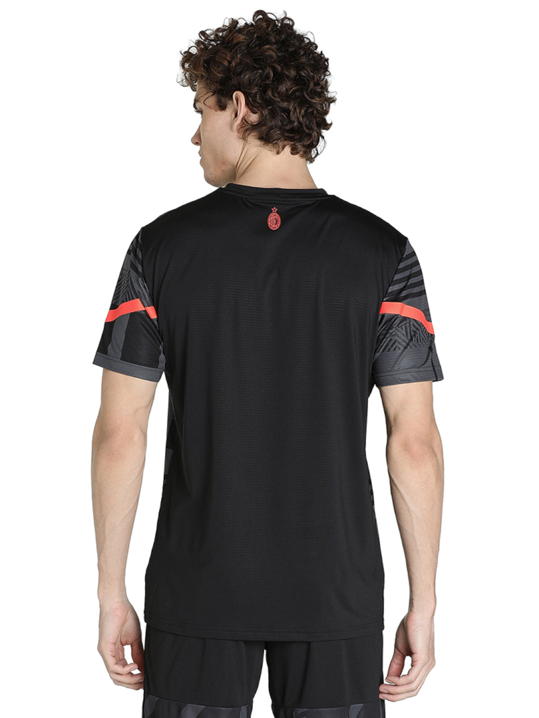AC Milan Men Black Printed Half Sleeves Round Neck Polyester Pre-match Jersey (3)
