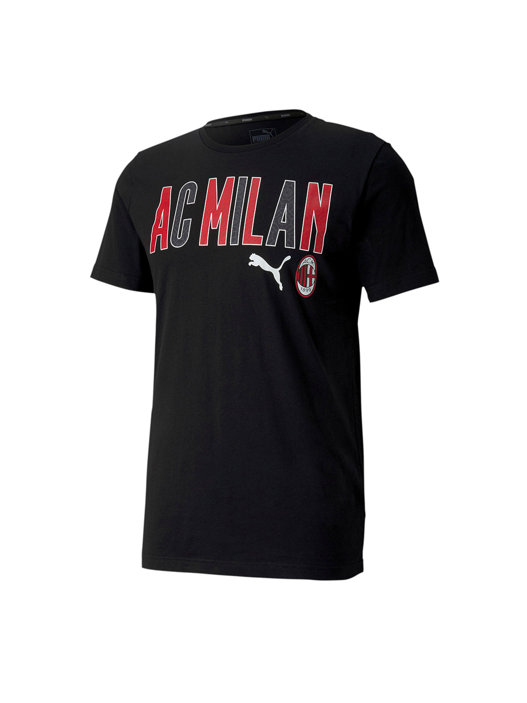AC Milan Men Black Typography Printed Half Sleeves Round Neck Cotton T-Shirt (1)