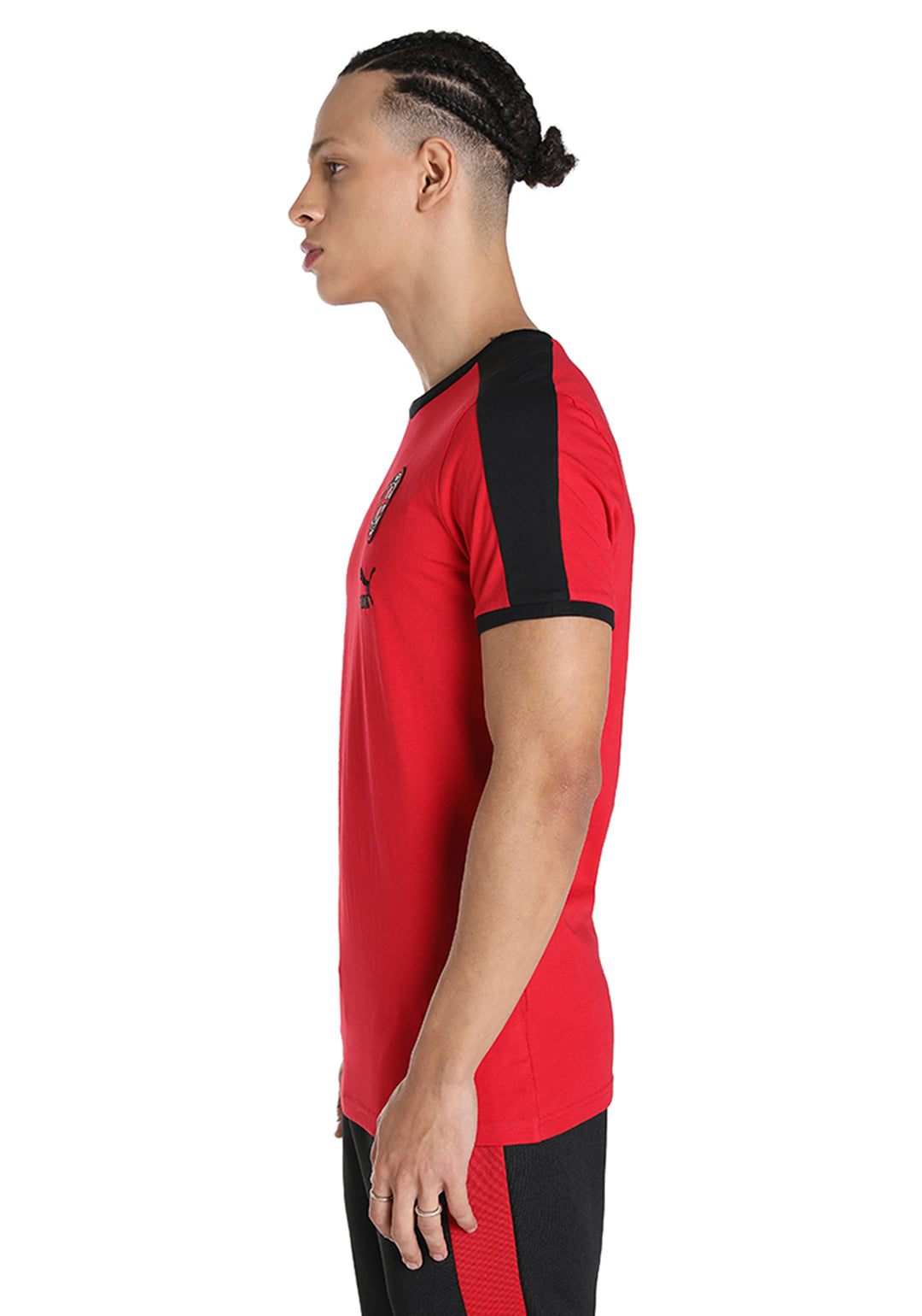 AC Milan Men Red and Black Logo Printed Half Sleeves Round Neck Cotton Heritage T-Shirt (2)
