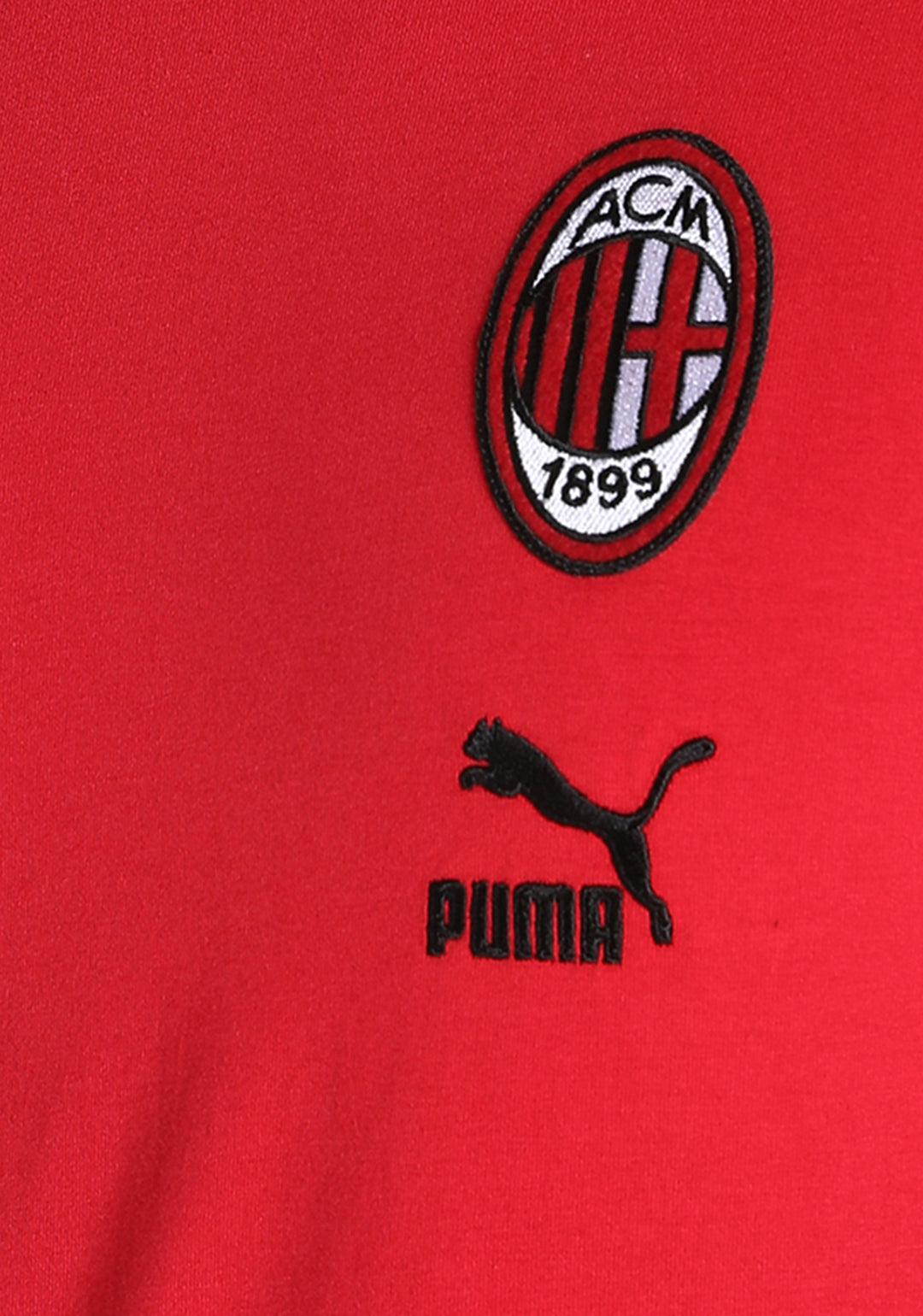AC Milan Men Red and Black Logo Printed Half Sleeves Round Neck Cotton Heritage T-Shirt (6)