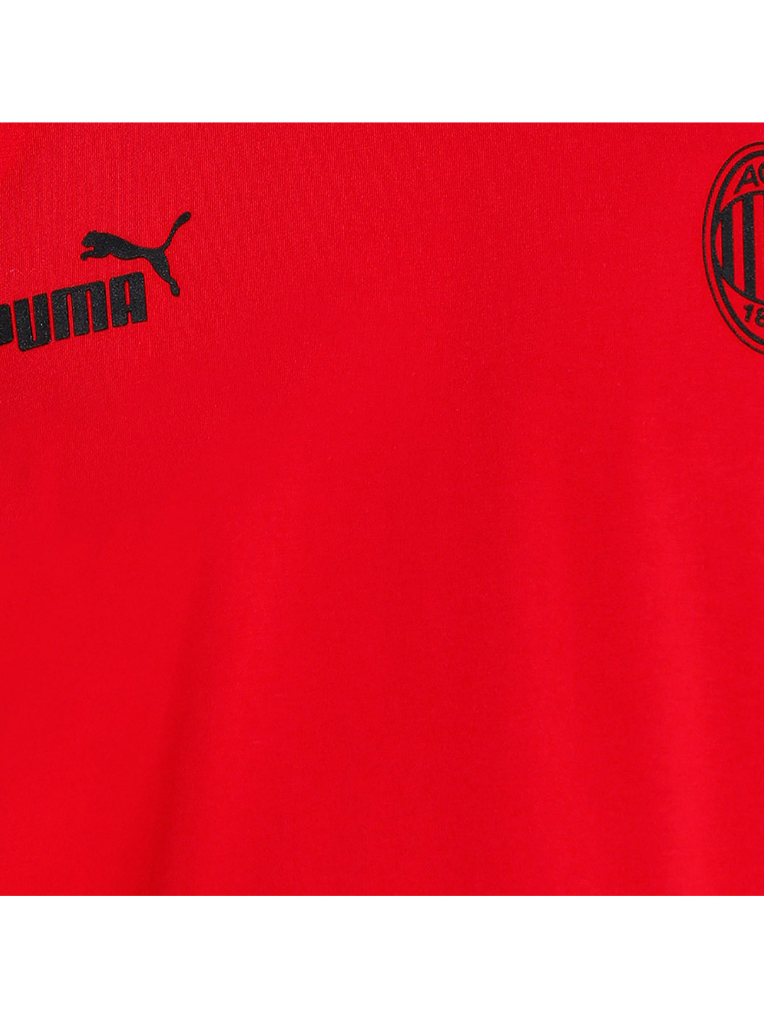 AC Milan Men Red and Black Logo Printed Half Sleeves Round Neck Football Culture T-Shirt (6)