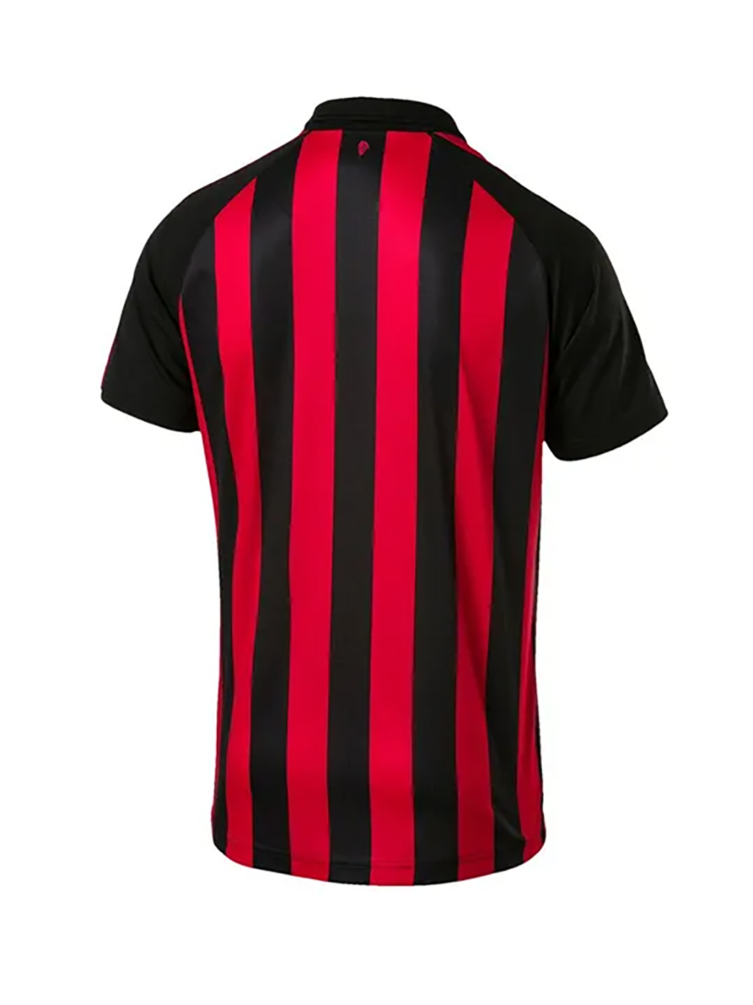 AC Milan Men Red and Black Striped Half Sleeves Polo Collar Polyester Jersey (5)