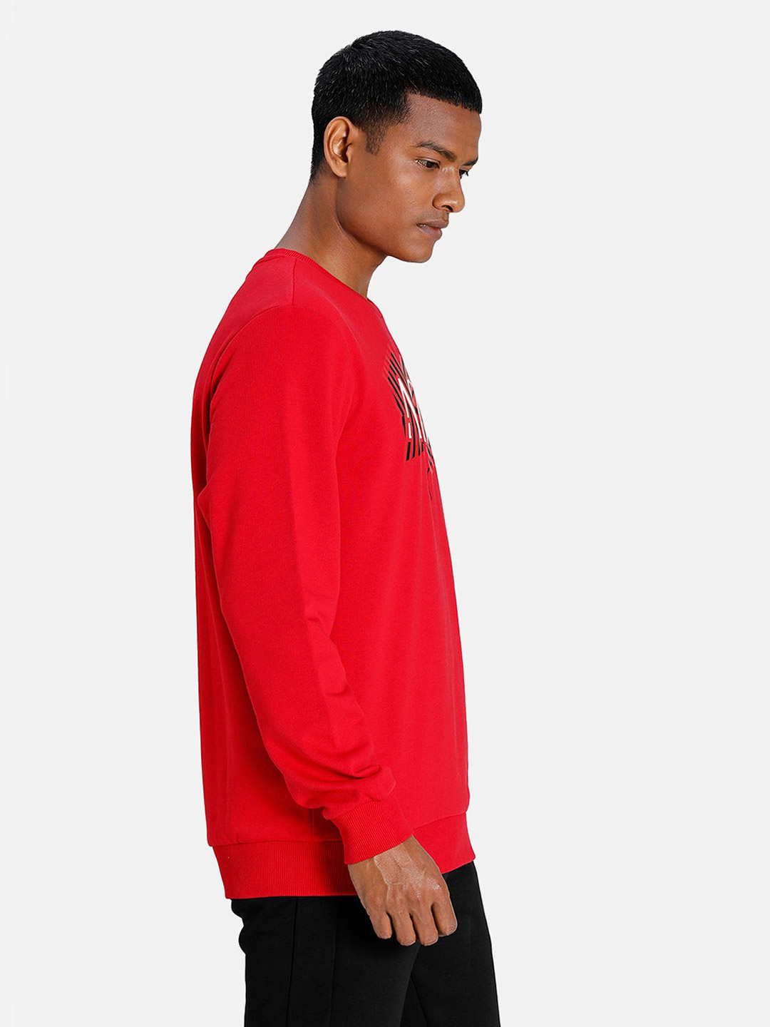 AC Milan Men Red and Black Typography Printed Full Sleeves Round Neck Cotton Sweatshirt (2)