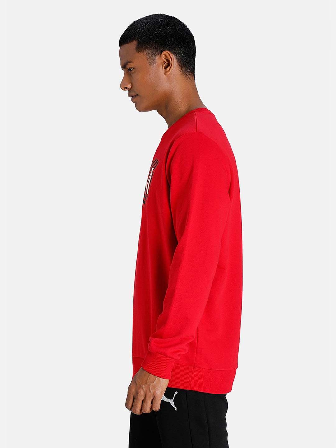 AC Milan Men Red and Black Typography Printed Full Sleeves Round Neck Cotton Sweatshirt (4)