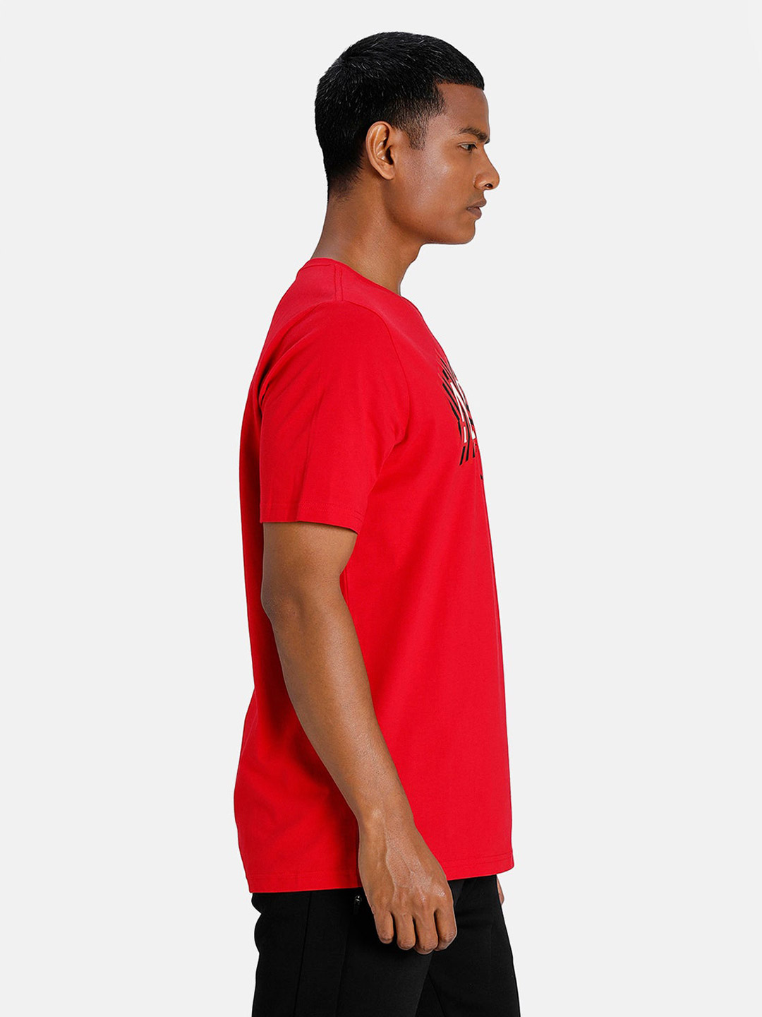 AC Milan Men Red and Black Typography Printed Half Sleeves Round Neck Football Core T-Shirt (4)