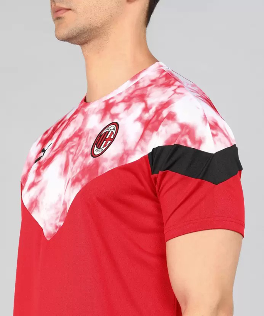 AC Milan Men Red Colourblocked Half Sleeves Round Neck Polyester Iconic T-Shirt (5)