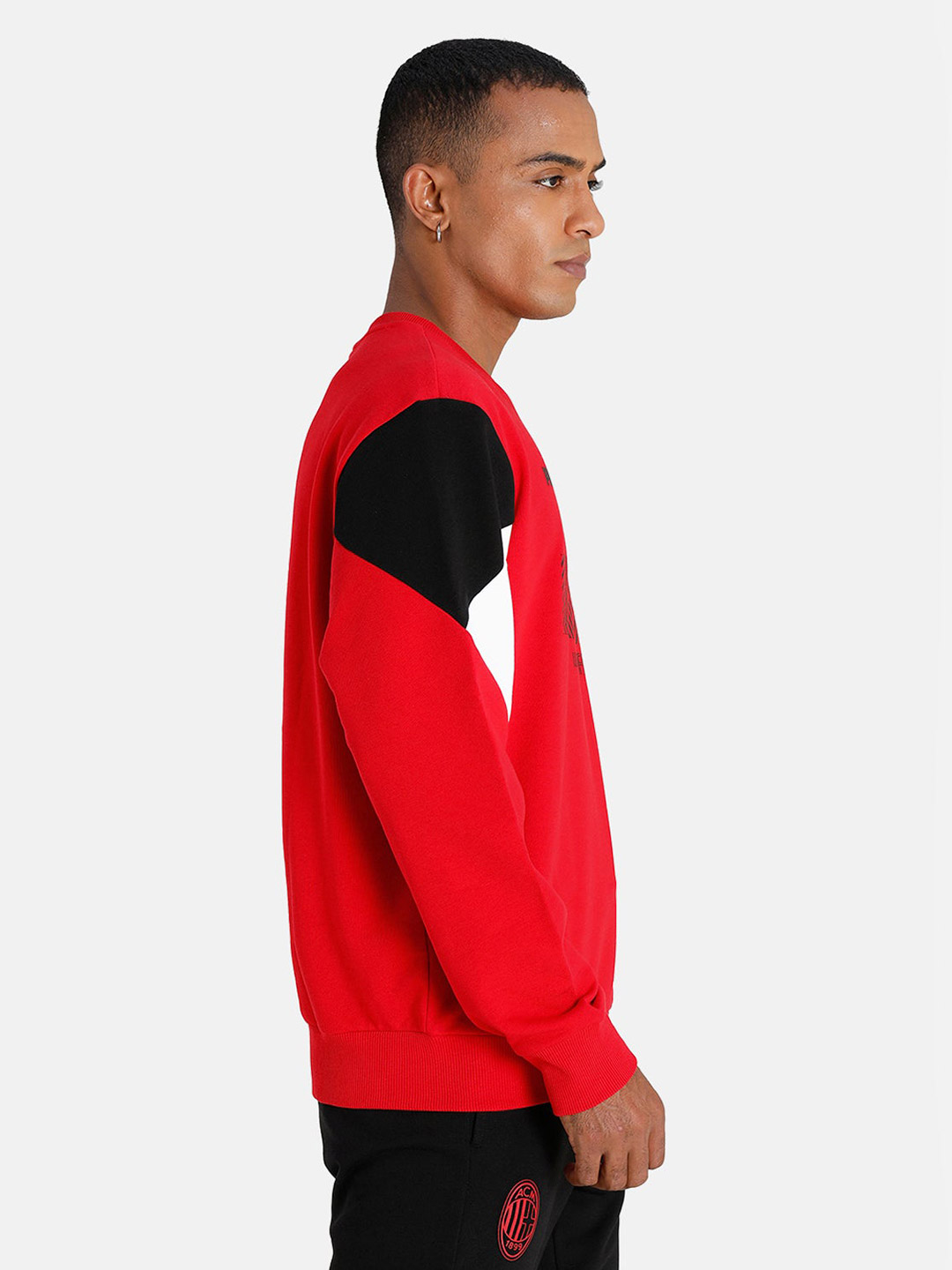 AC Milan Men Red Printed Full Sleeves Round Neck Cotton Football Sweatshirt (4)
