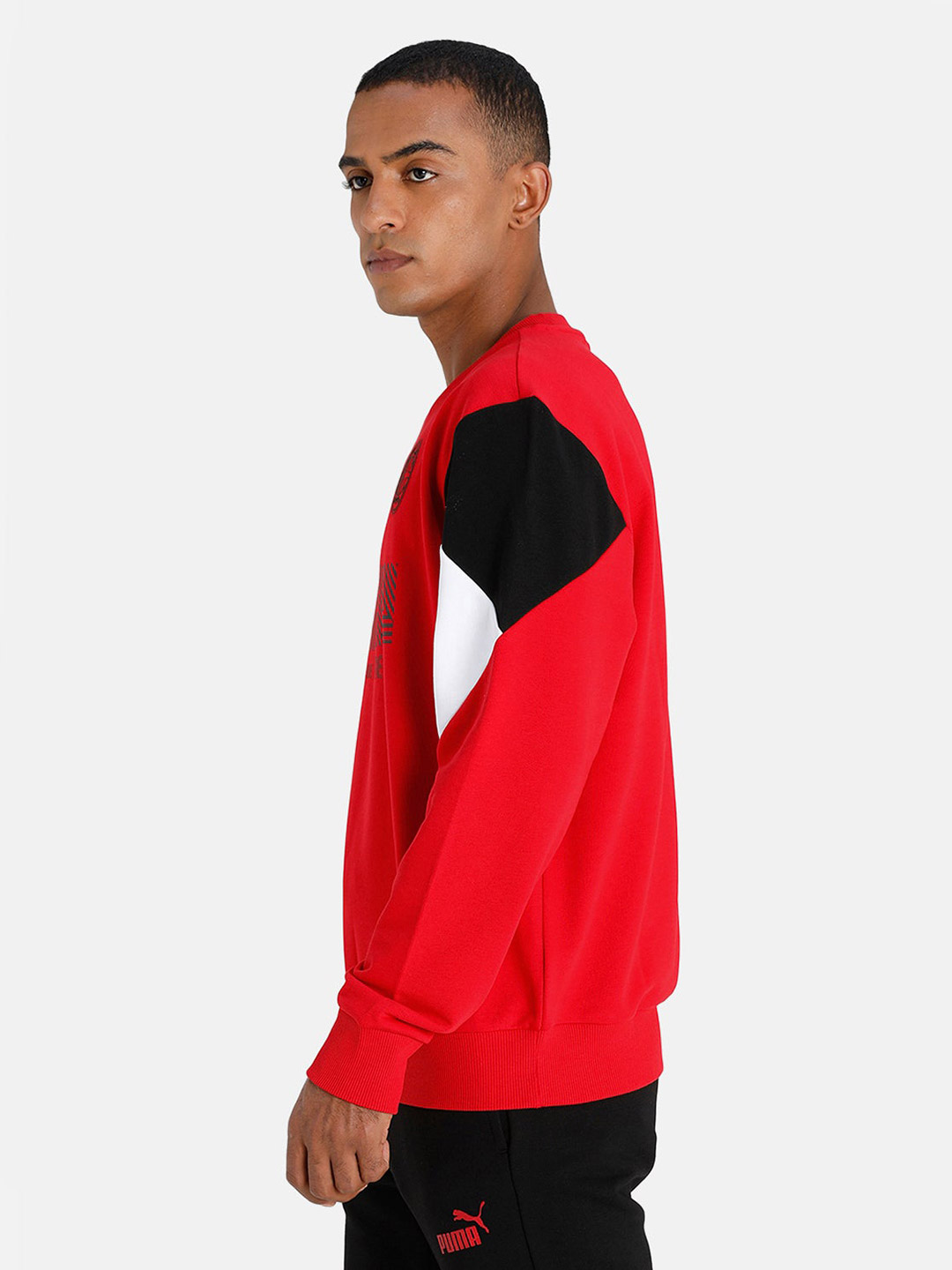 AC Milan Men Red Printed Full Sleeves Round Neck Cotton Football Sweatshirt (2)