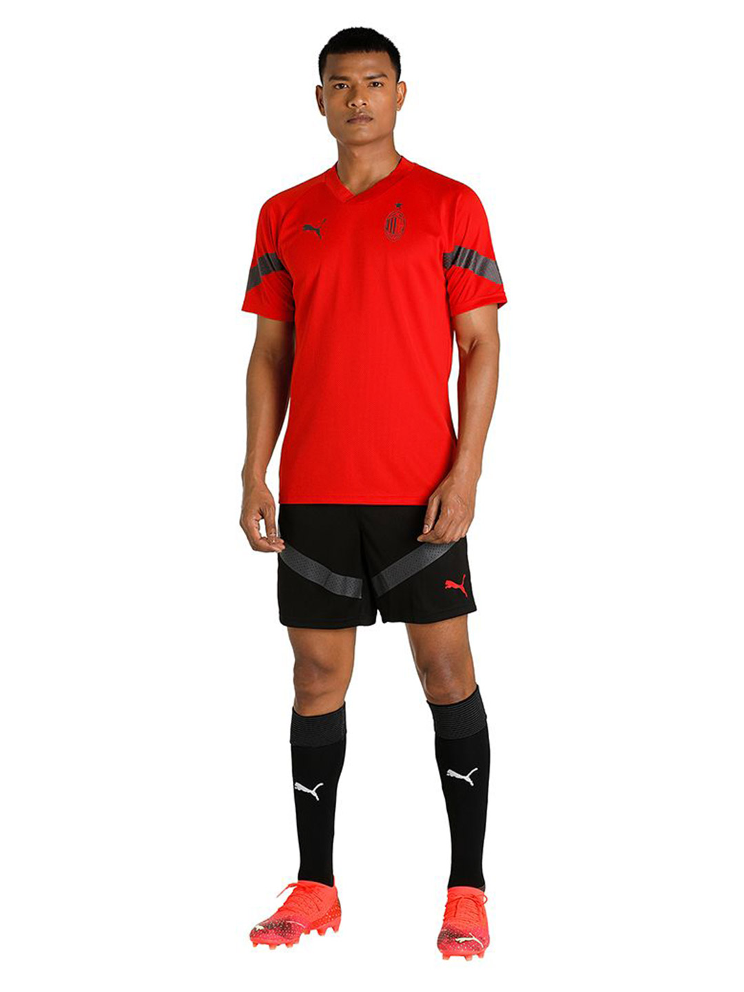 AC Milan Men Red Printed Half Sleeves Round Neck Polyester Football Training Jersey (5)