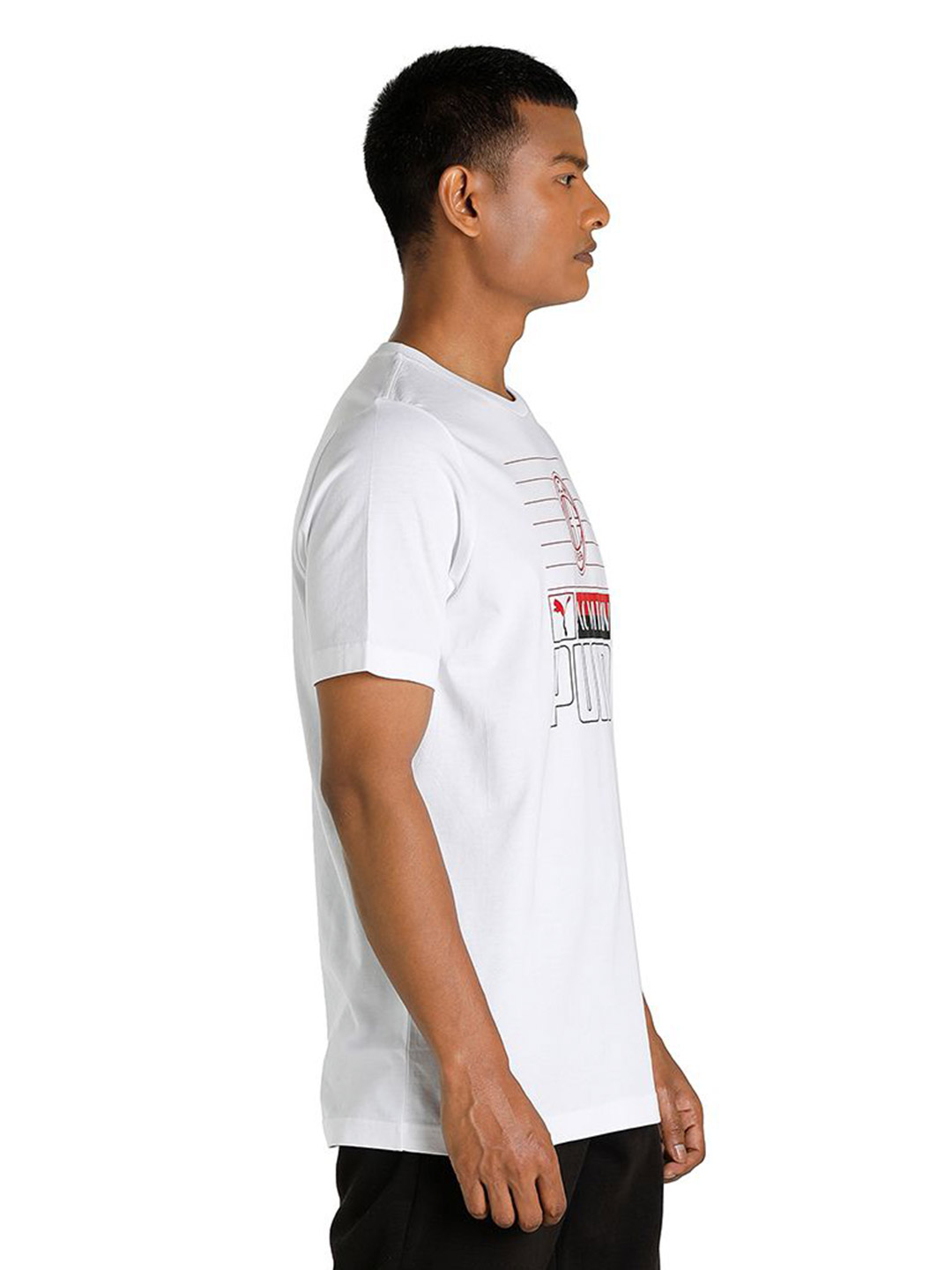 AC Milan Men White and Red Graphic Printed Half Sleeves Round Neck Cotton Football Core T-Shirt (3)