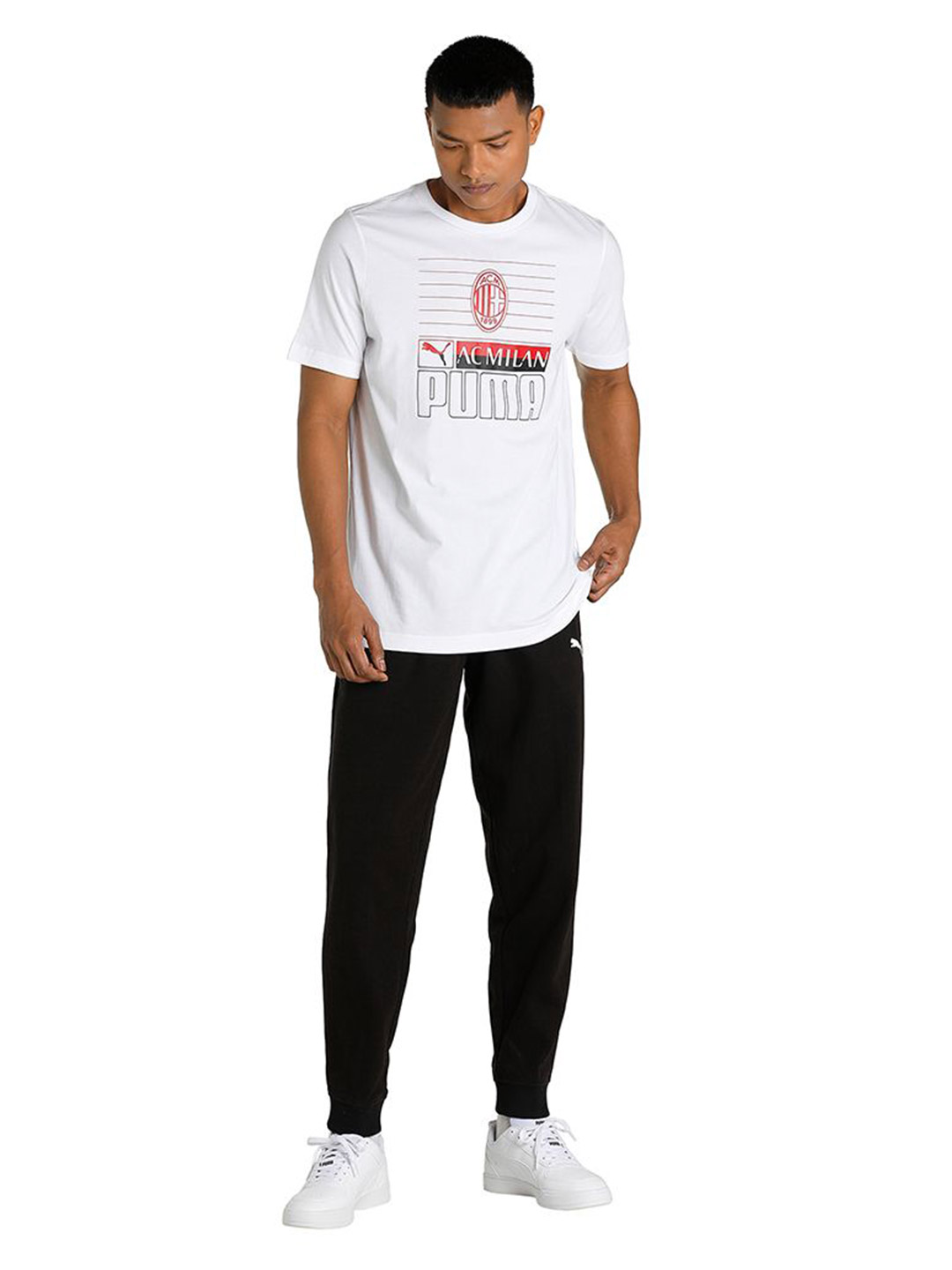 AC Milan Men White and Red Graphic Printed Half Sleeves Round Neck Cotton Football Core T-Shirt (6)