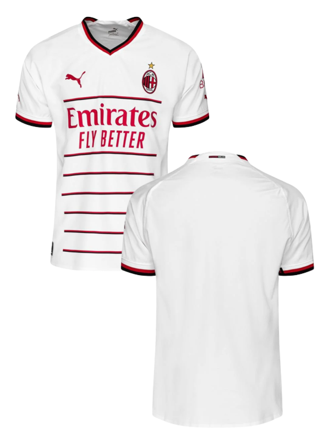 AC Milan Men White Away Replica Polyester Jersey - Customised (3)