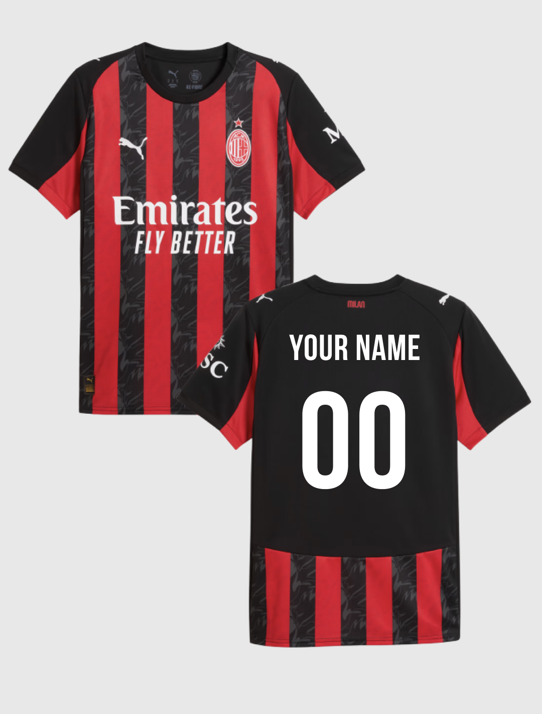 AC Milan Official 25/26 Home Replica Jersey - Customised