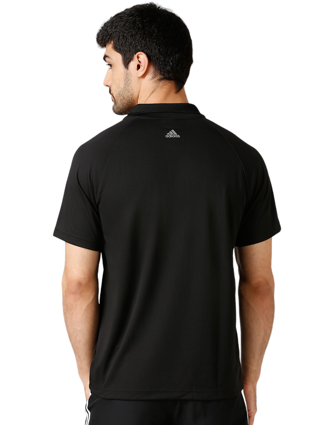 Adidas Men Black Solid Half Sleeves Corp CL Polo Collar T-Shirt (4)