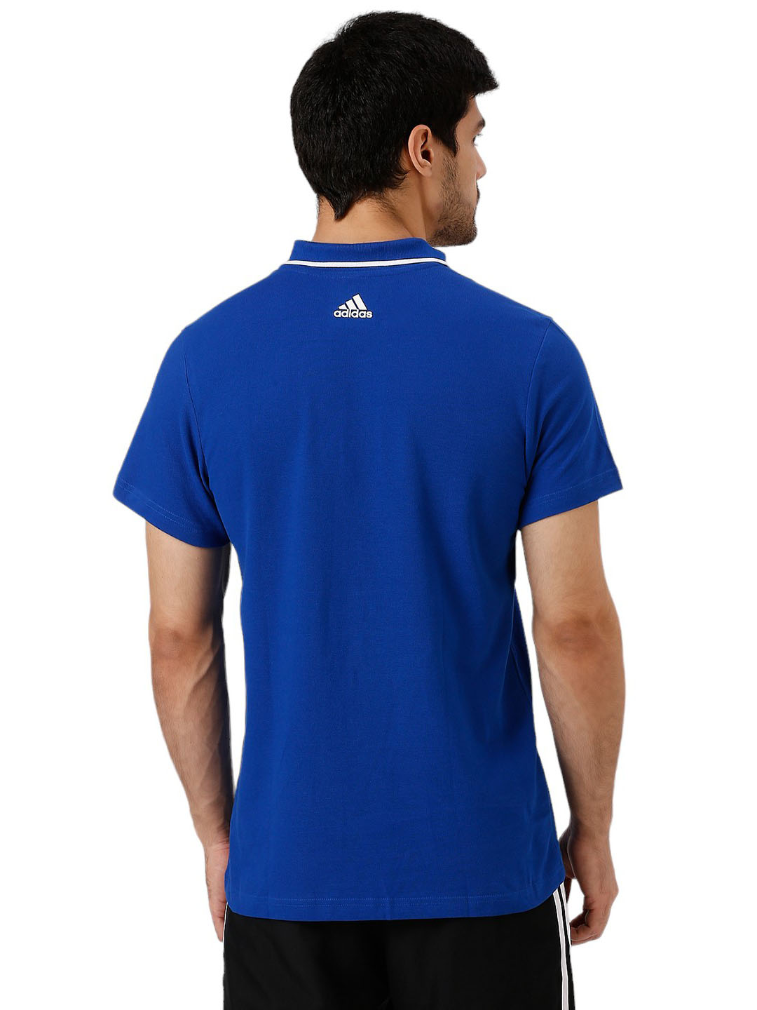 Adidas Men Blue Solid Half Sleeves Base Cor Polo Collar T-Shirt (4)