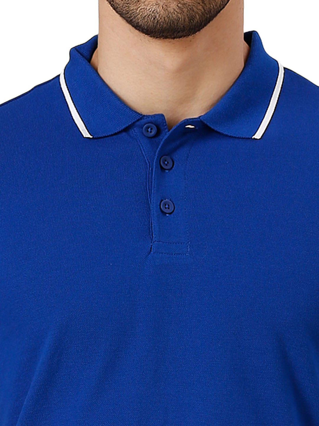 Adidas Men Blue Solid Half Sleeves Base Cor Polo Collar T-Shirt (5)