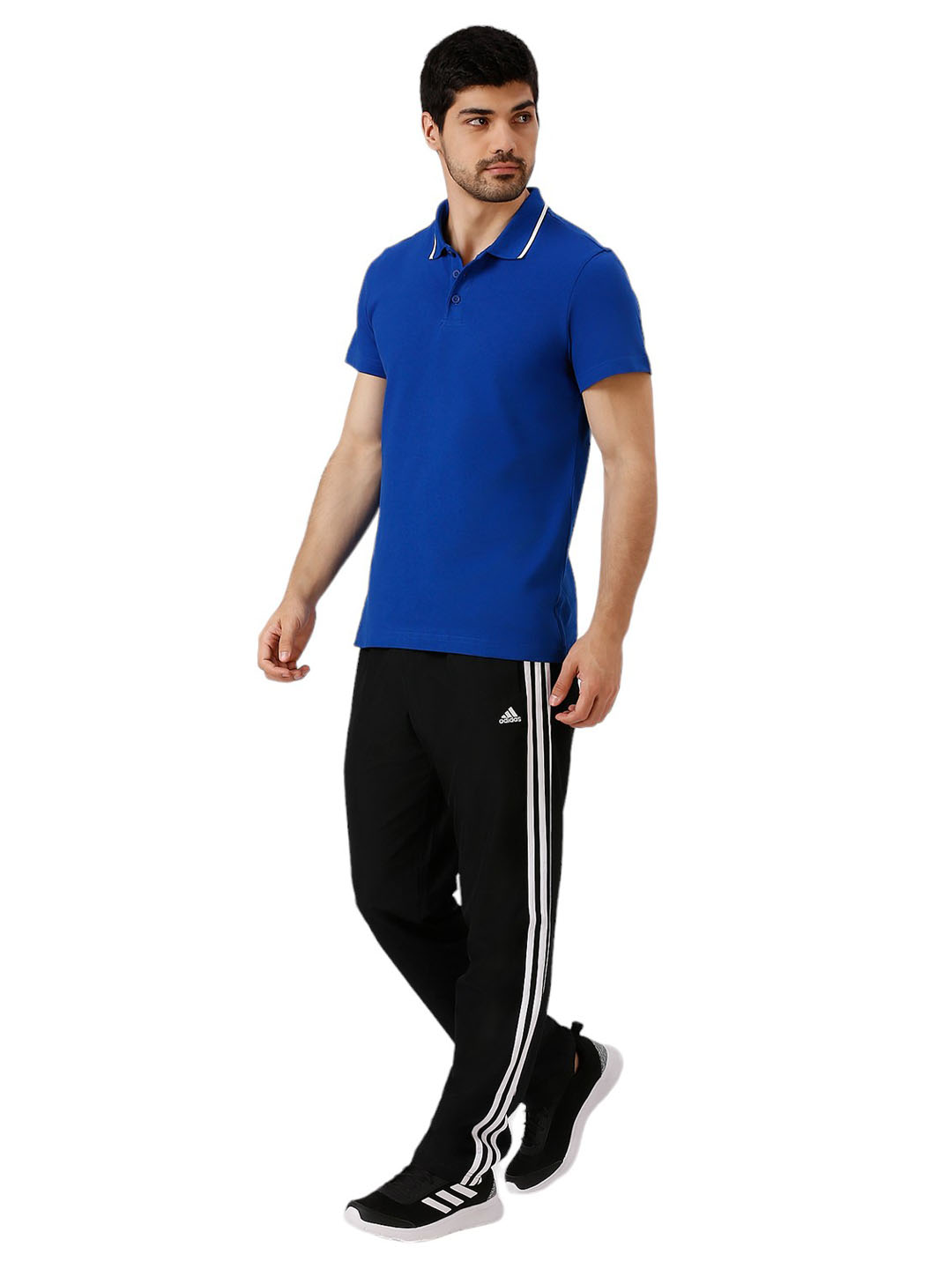 Adidas Men Blue Solid Half Sleeves Base Cor Polo Collar T-Shirt (6)