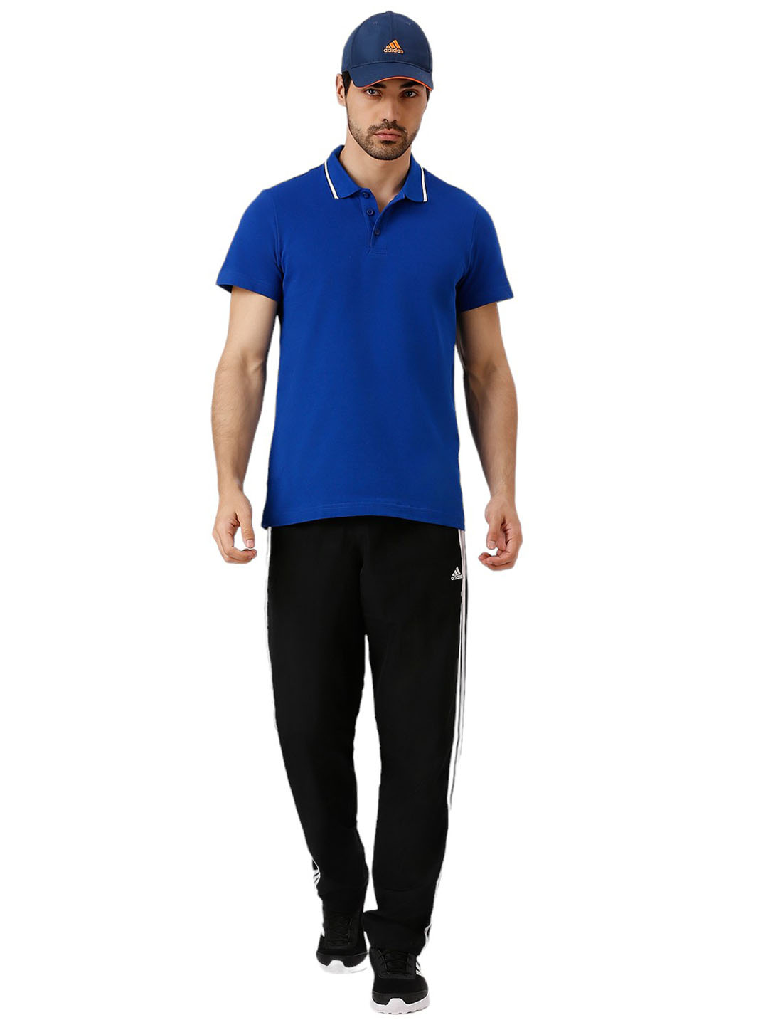 Adidas Men Blue Solid Half Sleeves Base Cor Polo Collar T-Shirt (7)