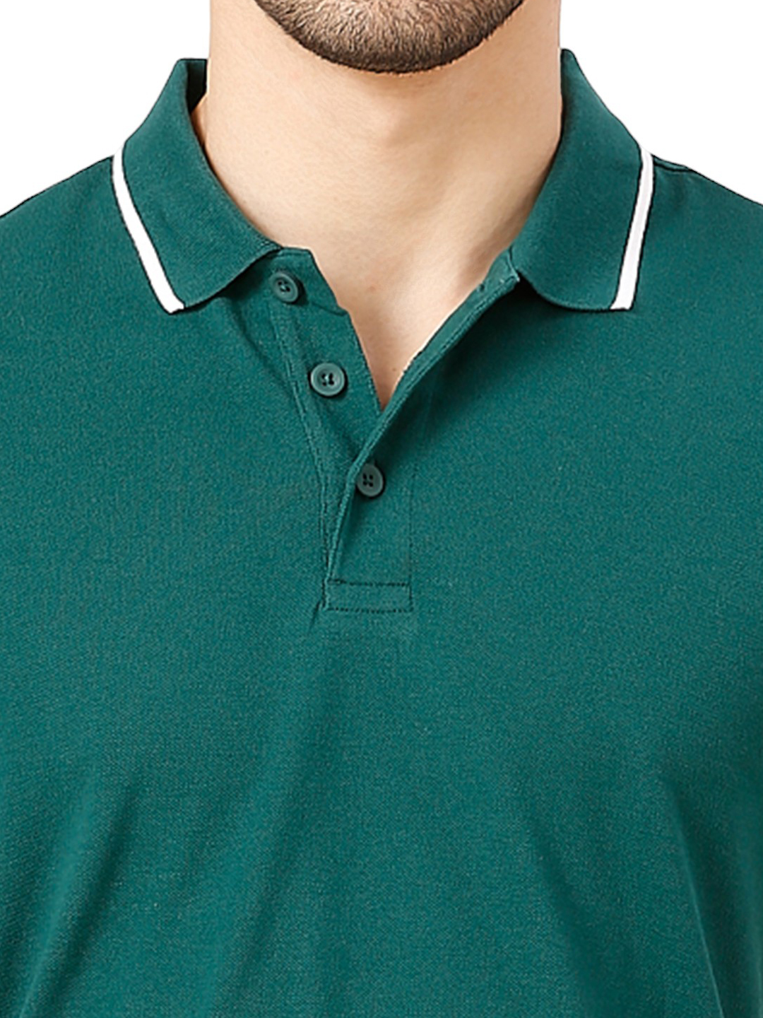 Adidas Men Green Solid Half Sleeves Base Cor Polo Collar T-Shirt (5)