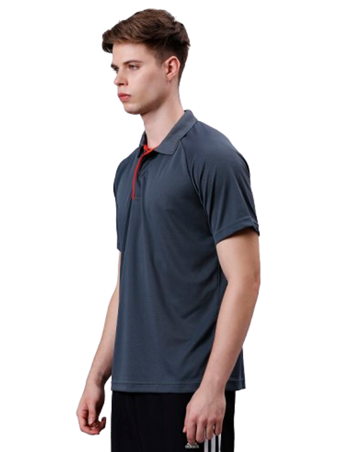 Adidas Men Grey Solid Half Sleeves Corp CL Polo Collar T-Shirt (2)