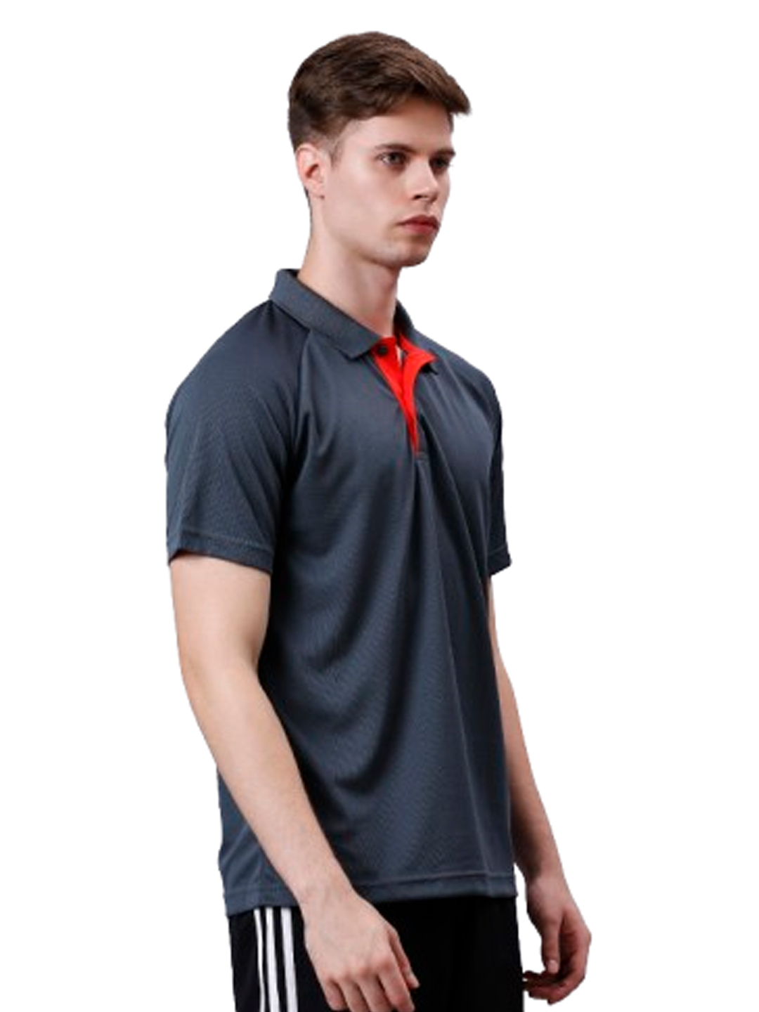 Adidas Men Grey Solid Half Sleeves Corp CL Polo Collar T-Shirt (3)
