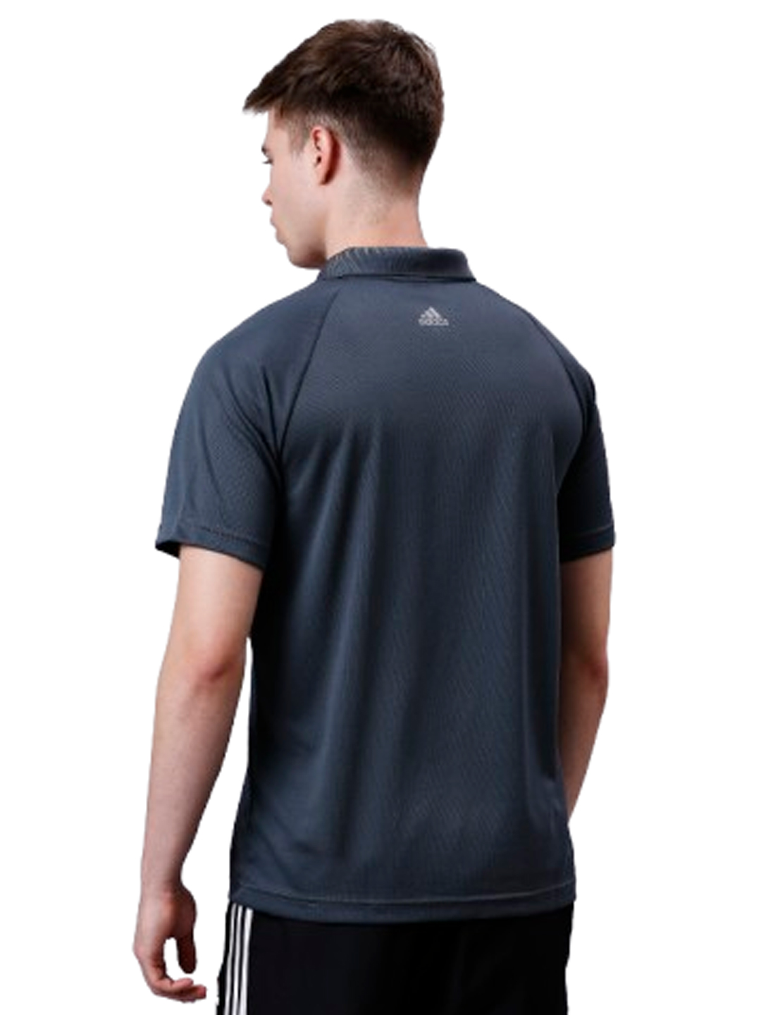 Adidas Men Grey Solid Half Sleeves Corp CL Polo Collar T-Shirt (4)