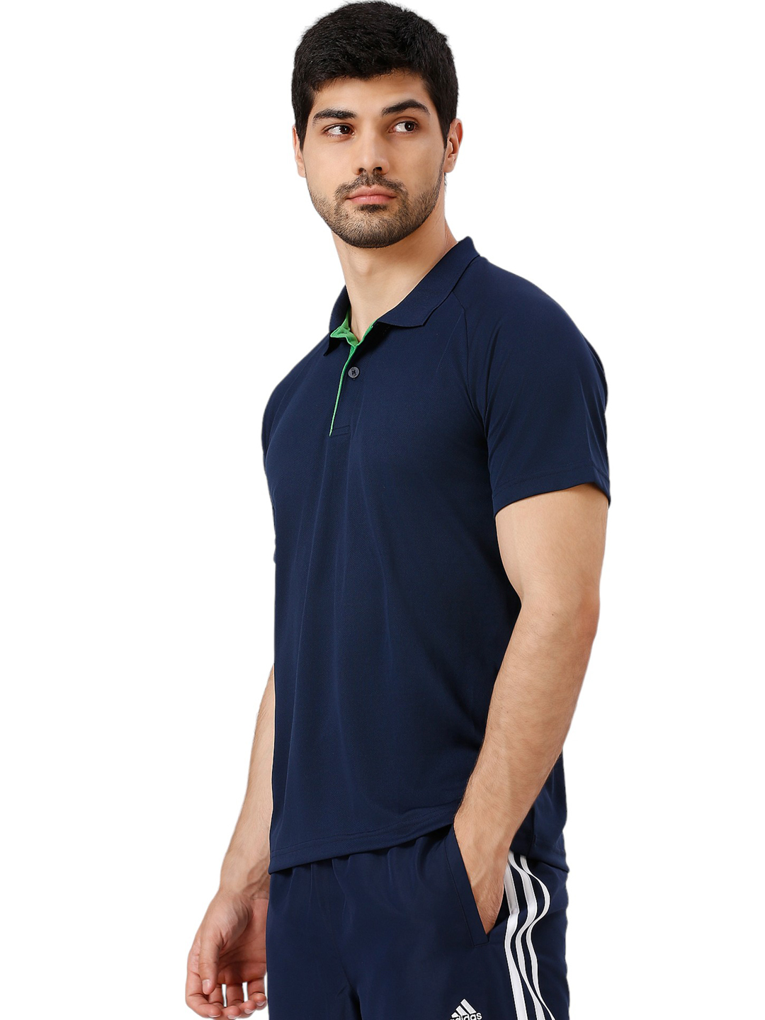 Adidas Men Navy Blue Solid Half Sleeves Corp CL Polo Collar T-Shirt (2)
